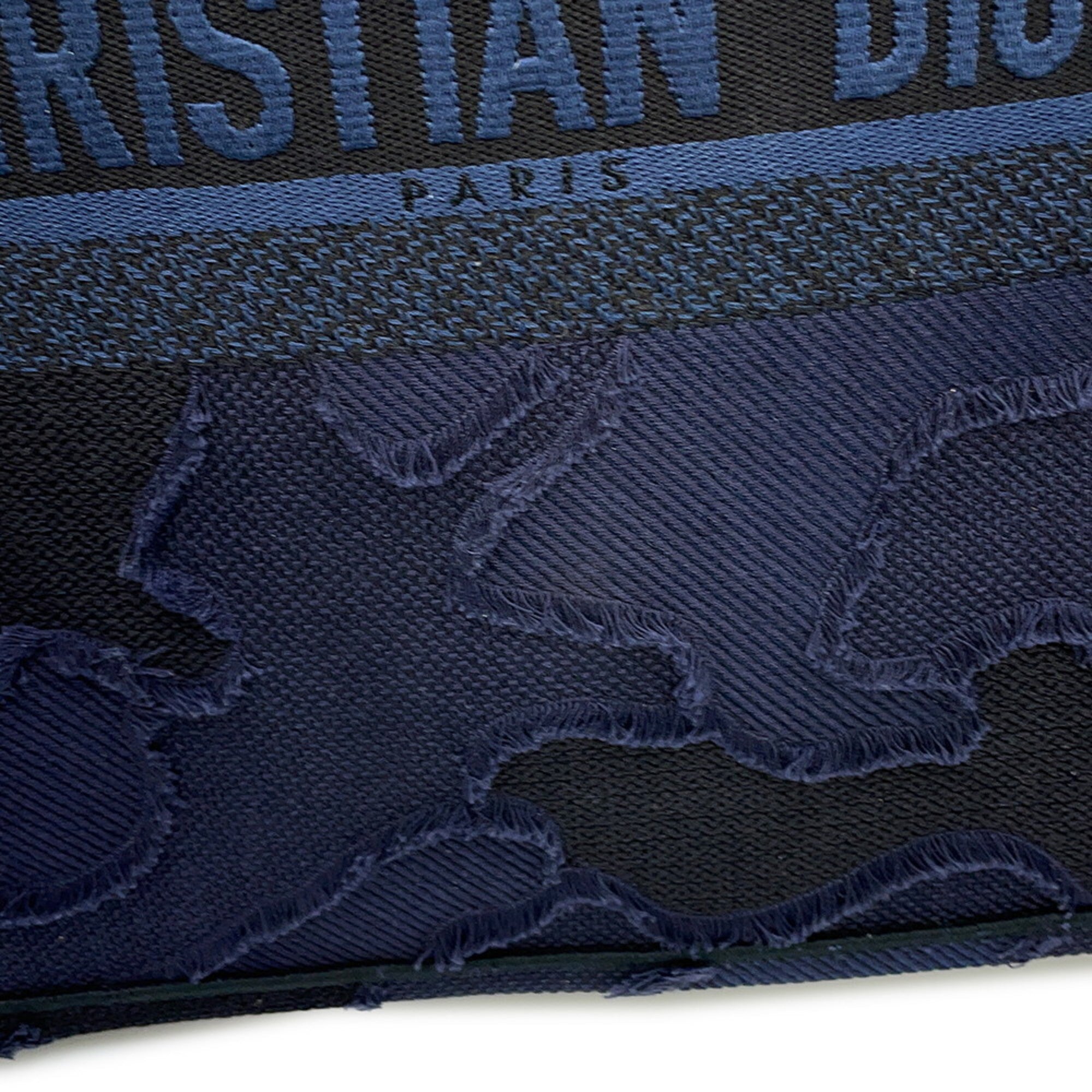 Christian Dior Black Navy Canvas Handbag Tote Bag (Pre-Owned)
