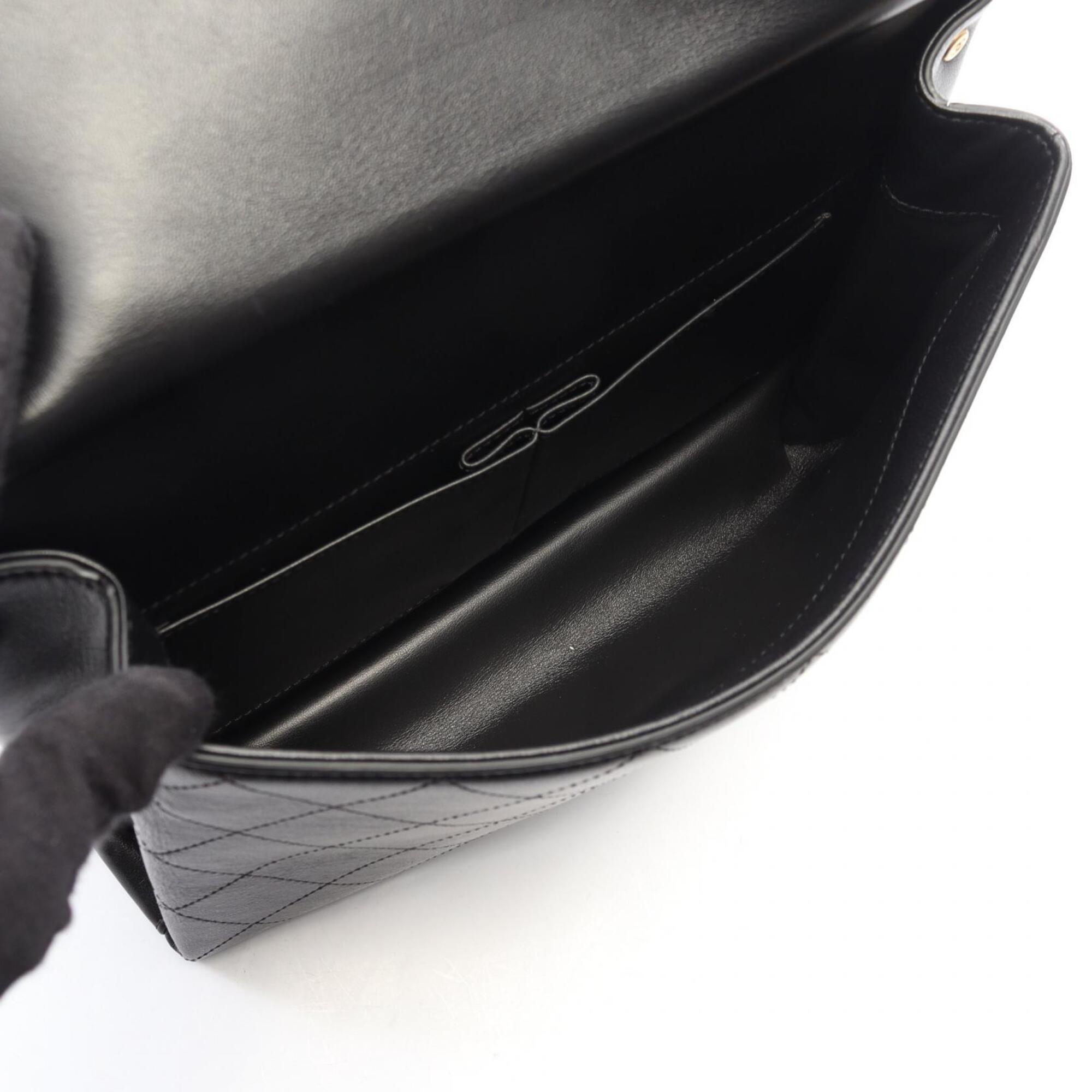 Chanel Black Leather Handbag Shoulder Bag (Pre-Owned)