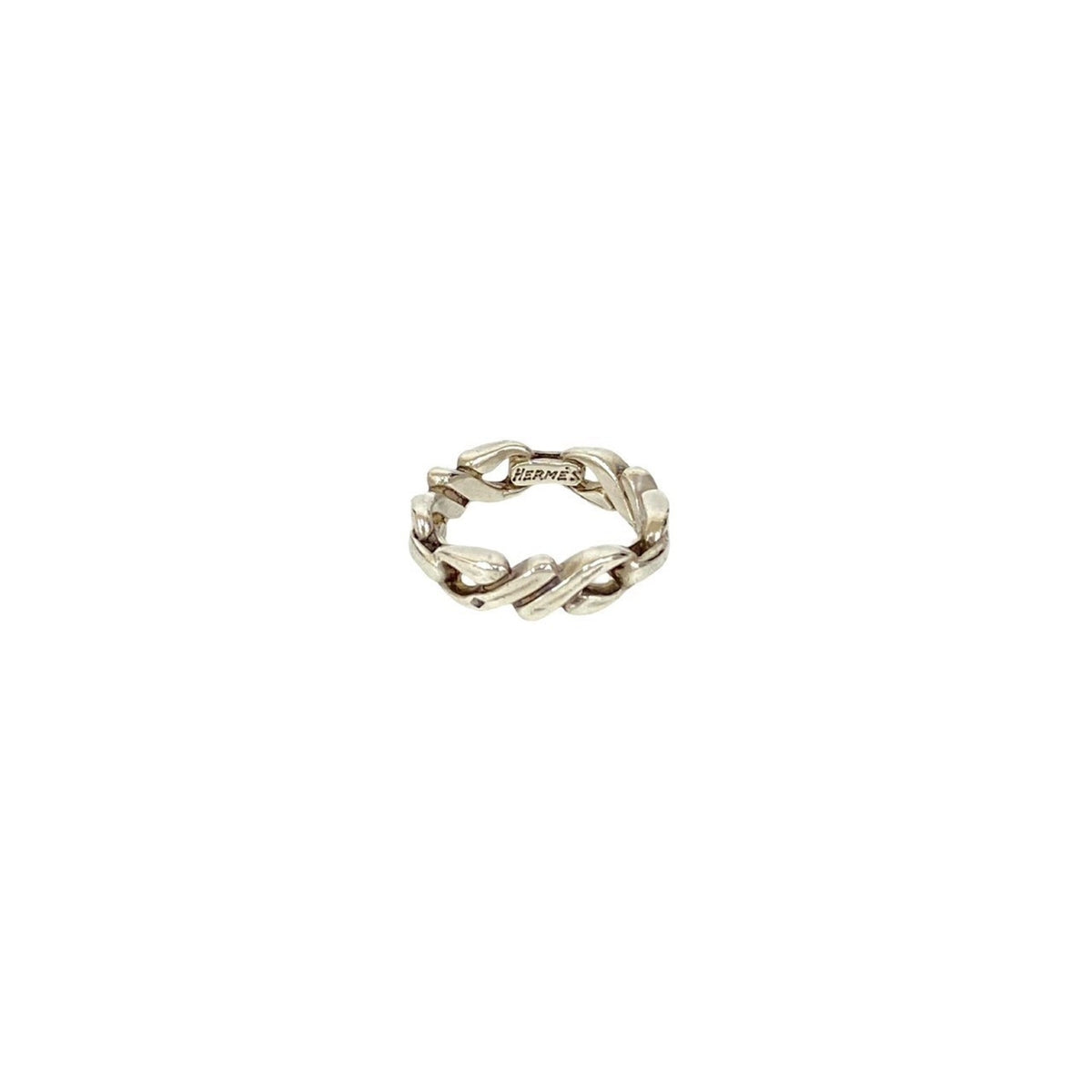 Hermes Silver Silver 925 Band Ring (Pre-Owned)