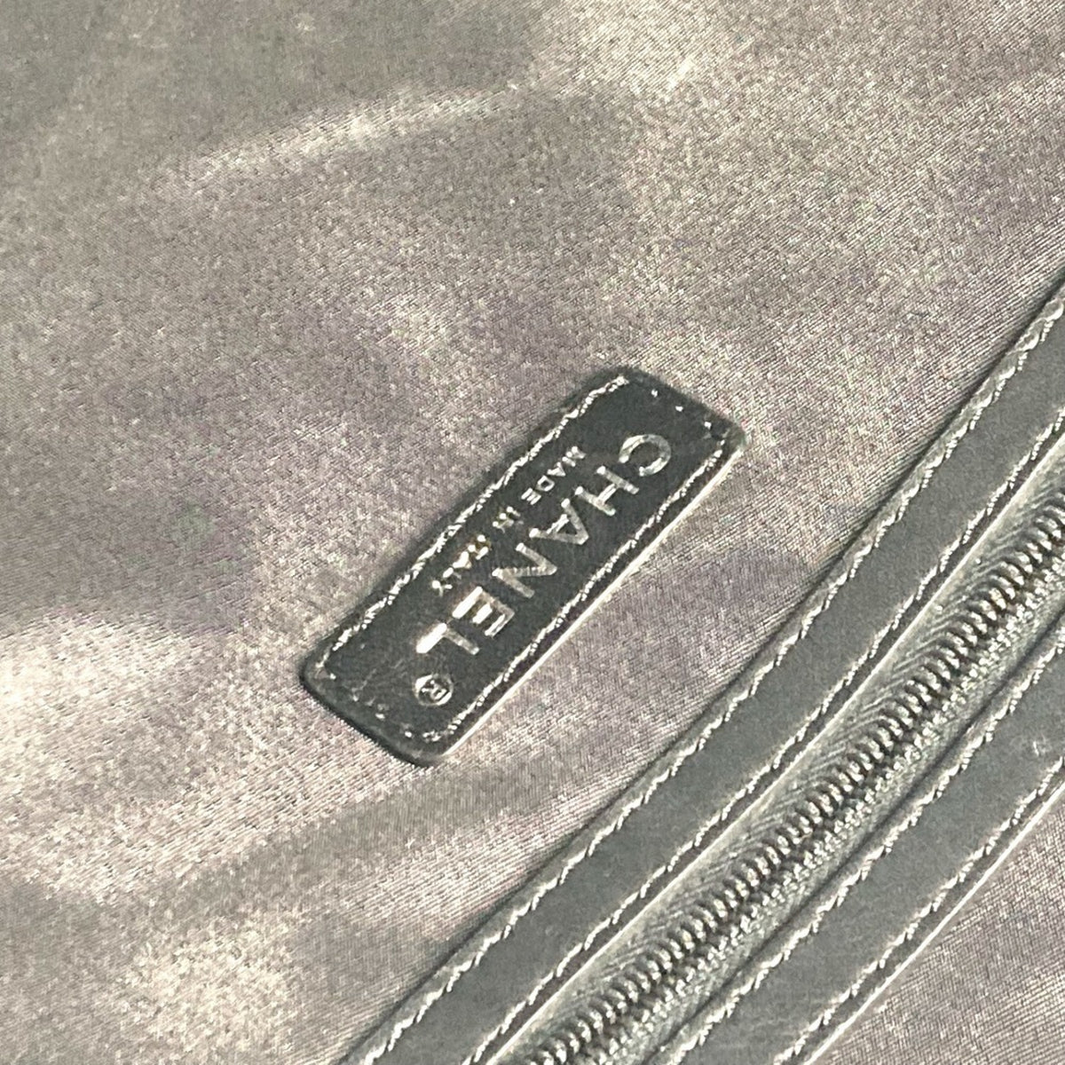 Chanel Black Knit Leather Shoulder Bag Tote Bag (Pre-Owned)