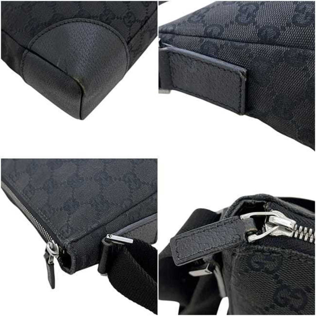 Gucci Gg Canvas Black Gg Canvas Messenger Bag Shoulder Bag (Pre-Owned)
