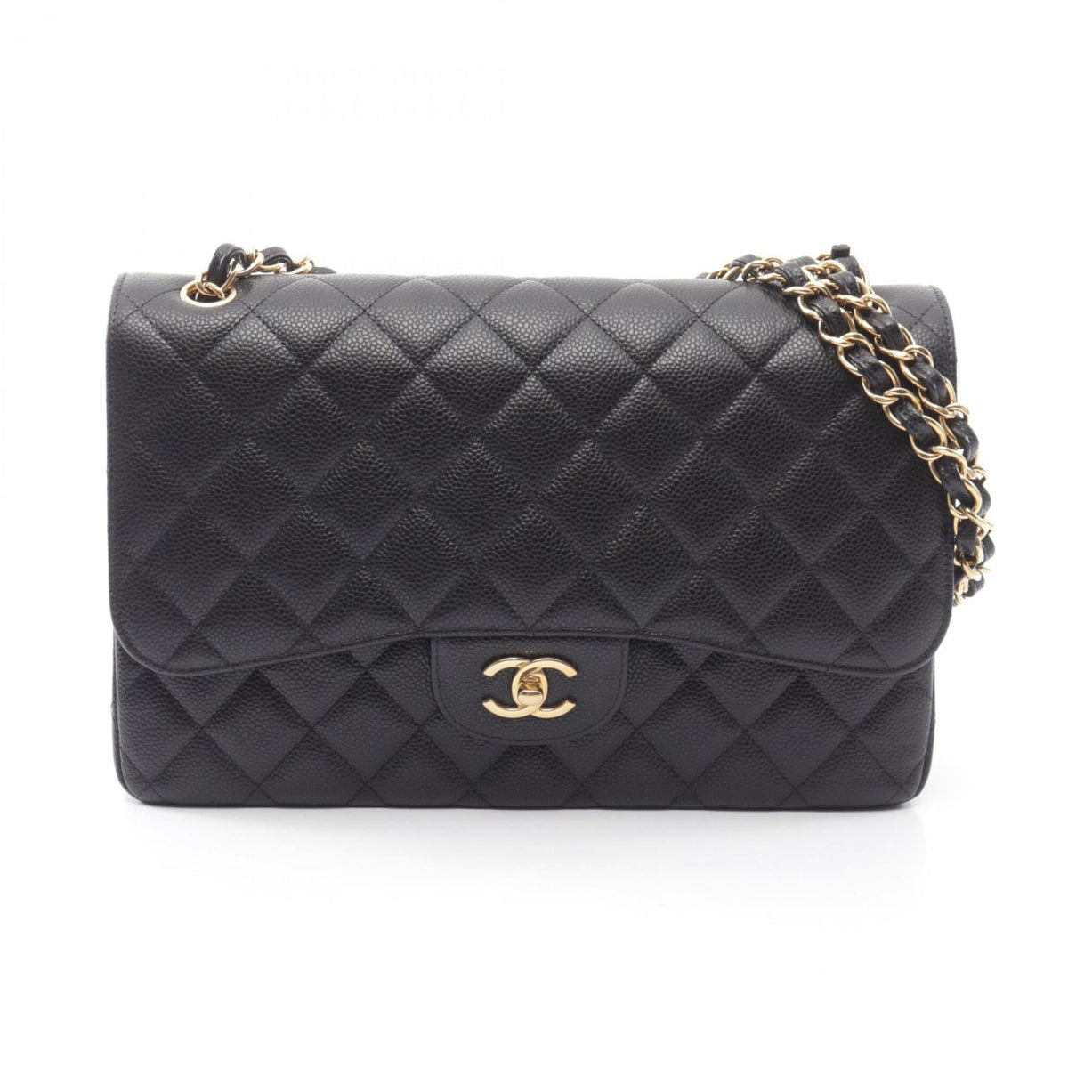 Chanel Black Grained Calfskin Handbag Shoulder Bag (Pre-Owned)