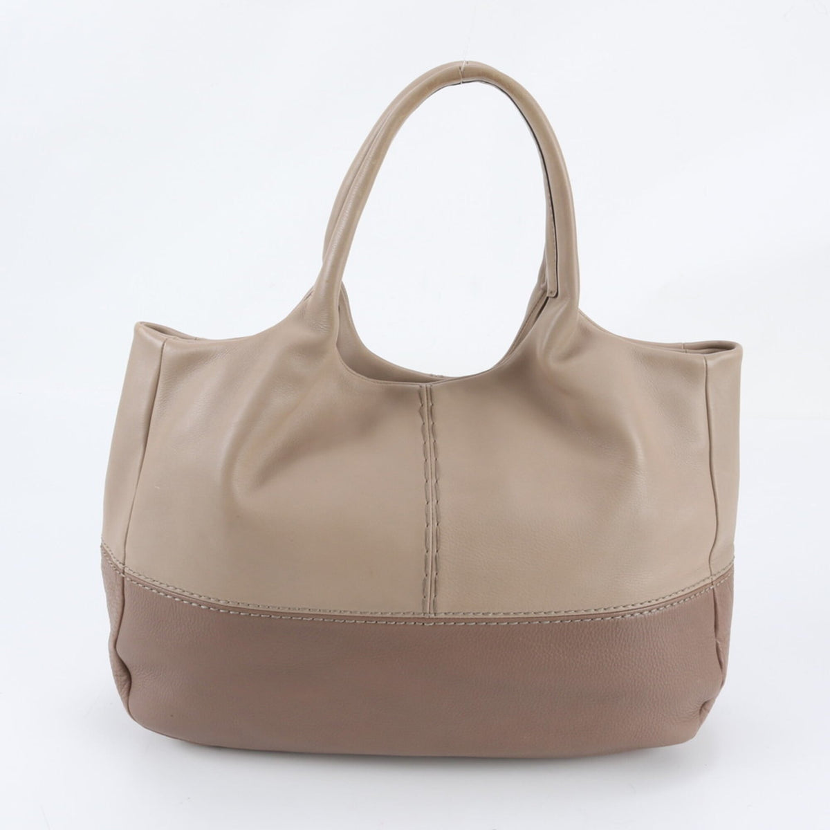 Tod's Beige Brown Leather Handbag Shoulder Bag Tote Bag (Pre-Owned)