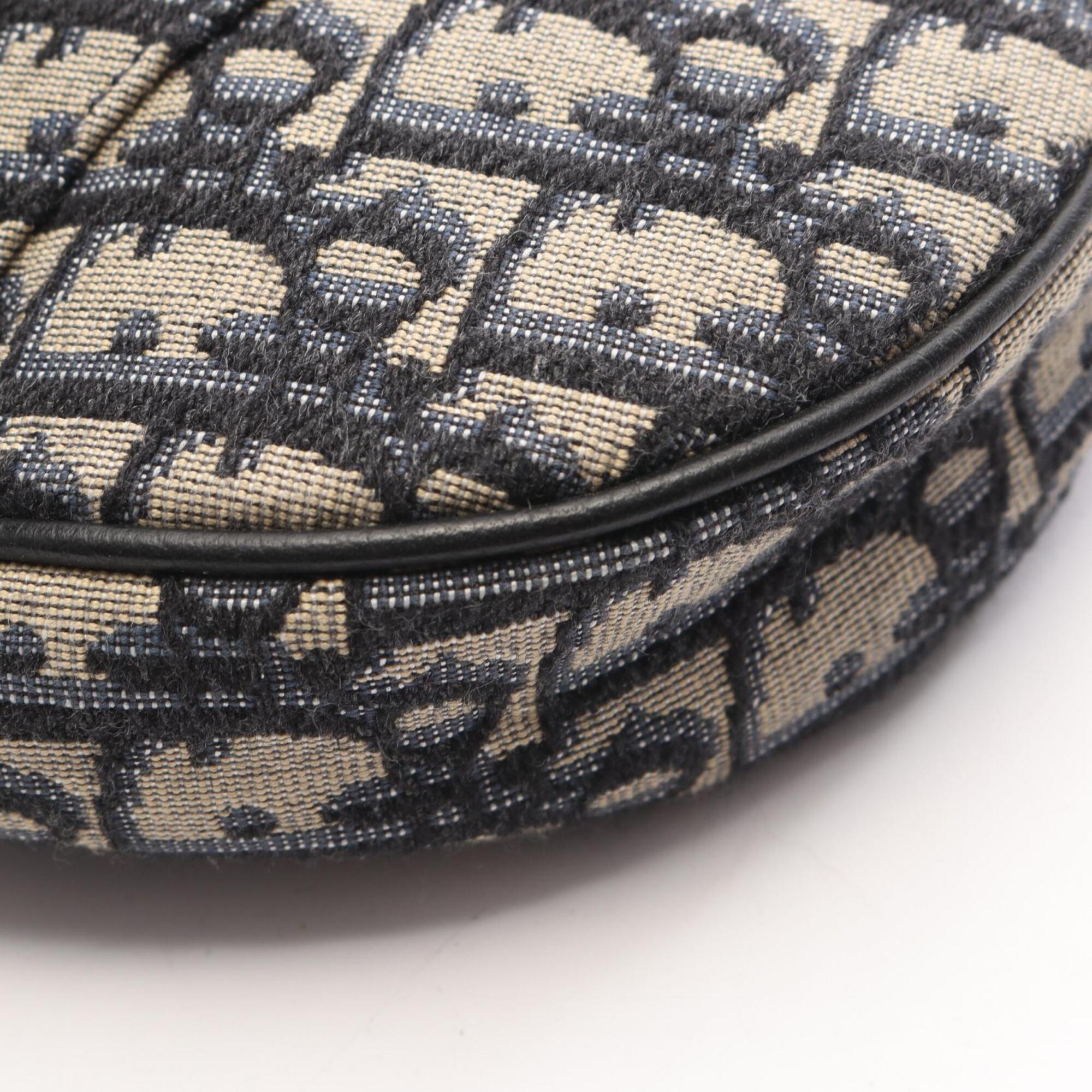 Christian Dior Black Ivory Canvas Leather Fanny Pack Handbag (Pre-Owned)