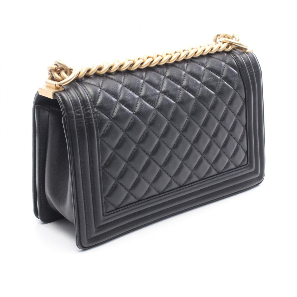 Chanel Black Leather Handbag Shoulder Bag (Pre-Owned)