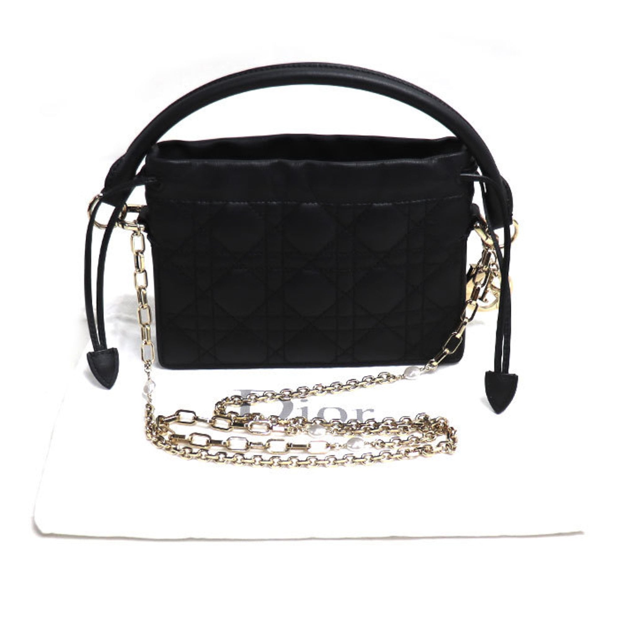 Christian Dior Black Leather Shoulder Bag (Pre-Owned)