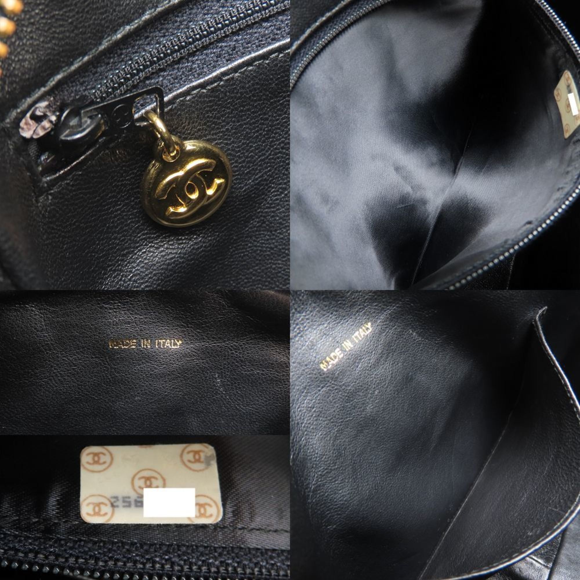 Chanel Black Grained Calfskin Shoulder Bag (Pre-Owned)