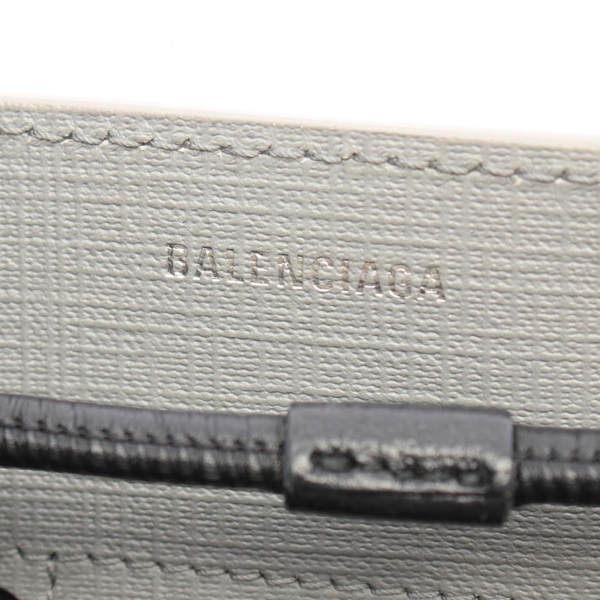 Balenciaga Black Gray Leather Handbag Tote Bag (Pre-Owned)