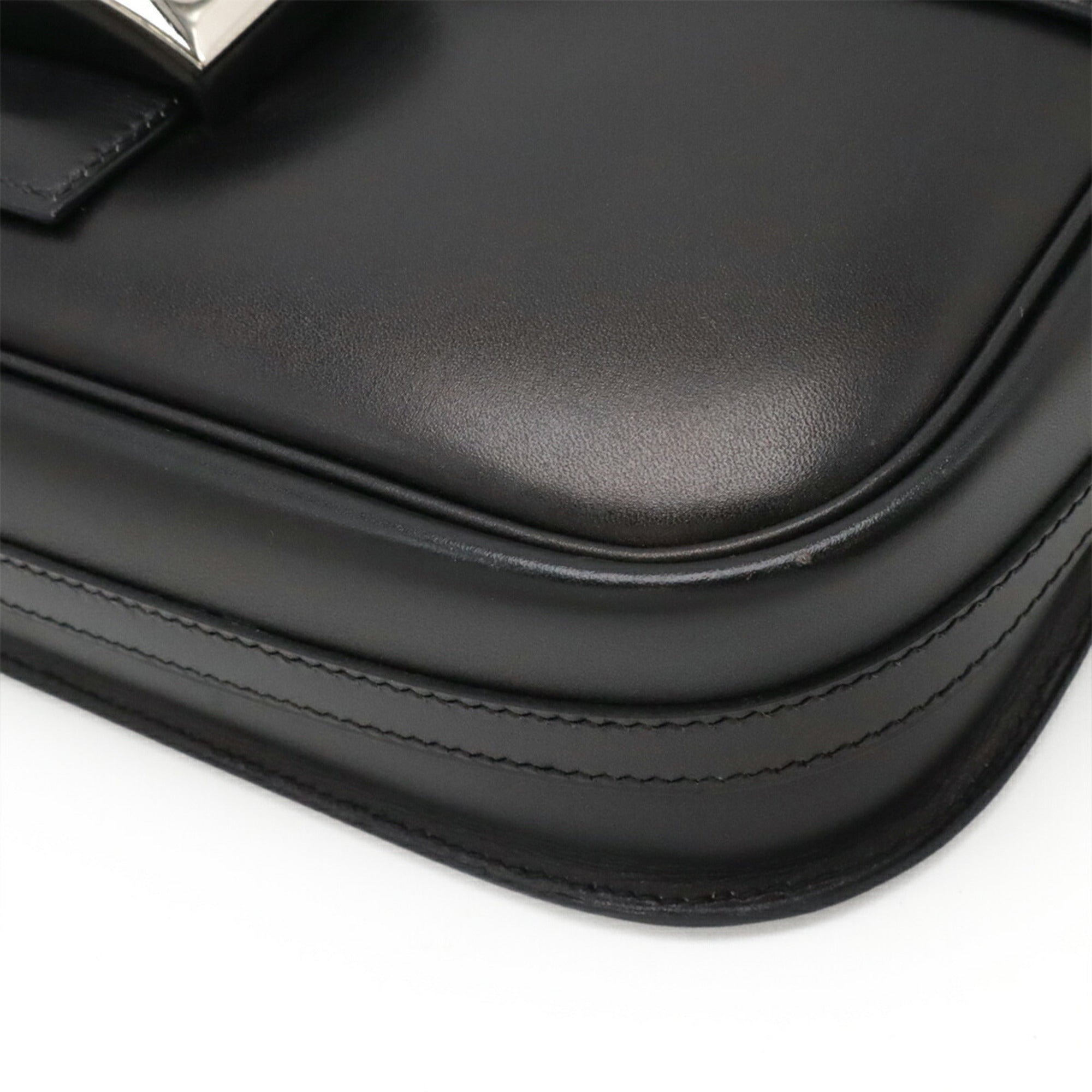 Hermes Black Box Calf Leather Shoulder Bag (Pre-Owned)
