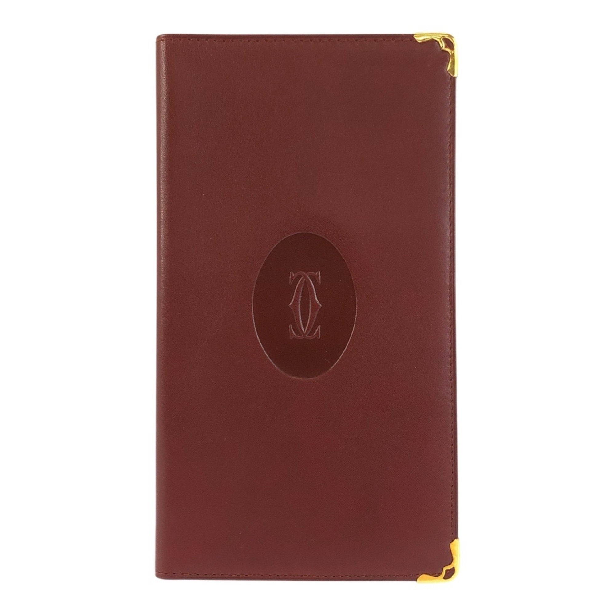 Cartier Bordeaux Leather Long Bill Wallet (Bi-Fold) (Pre-Owned)