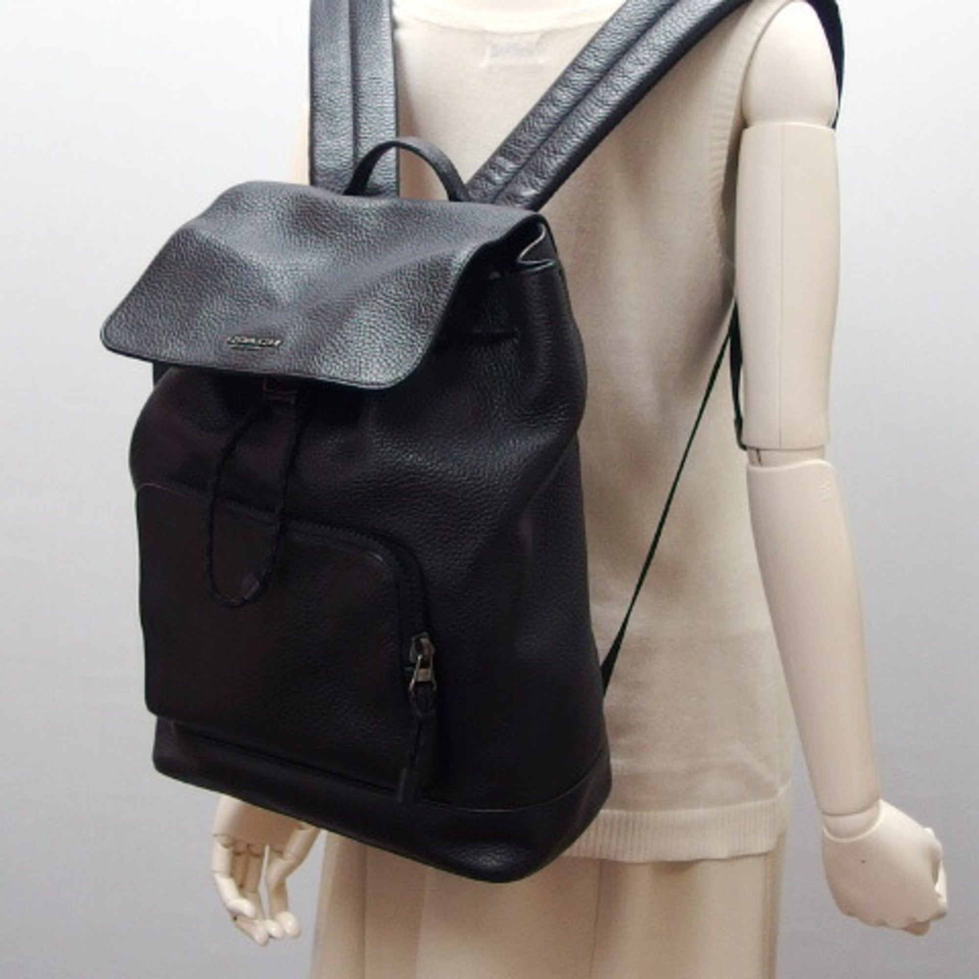 Coach Black Leather Backpack (Pre-Owned)