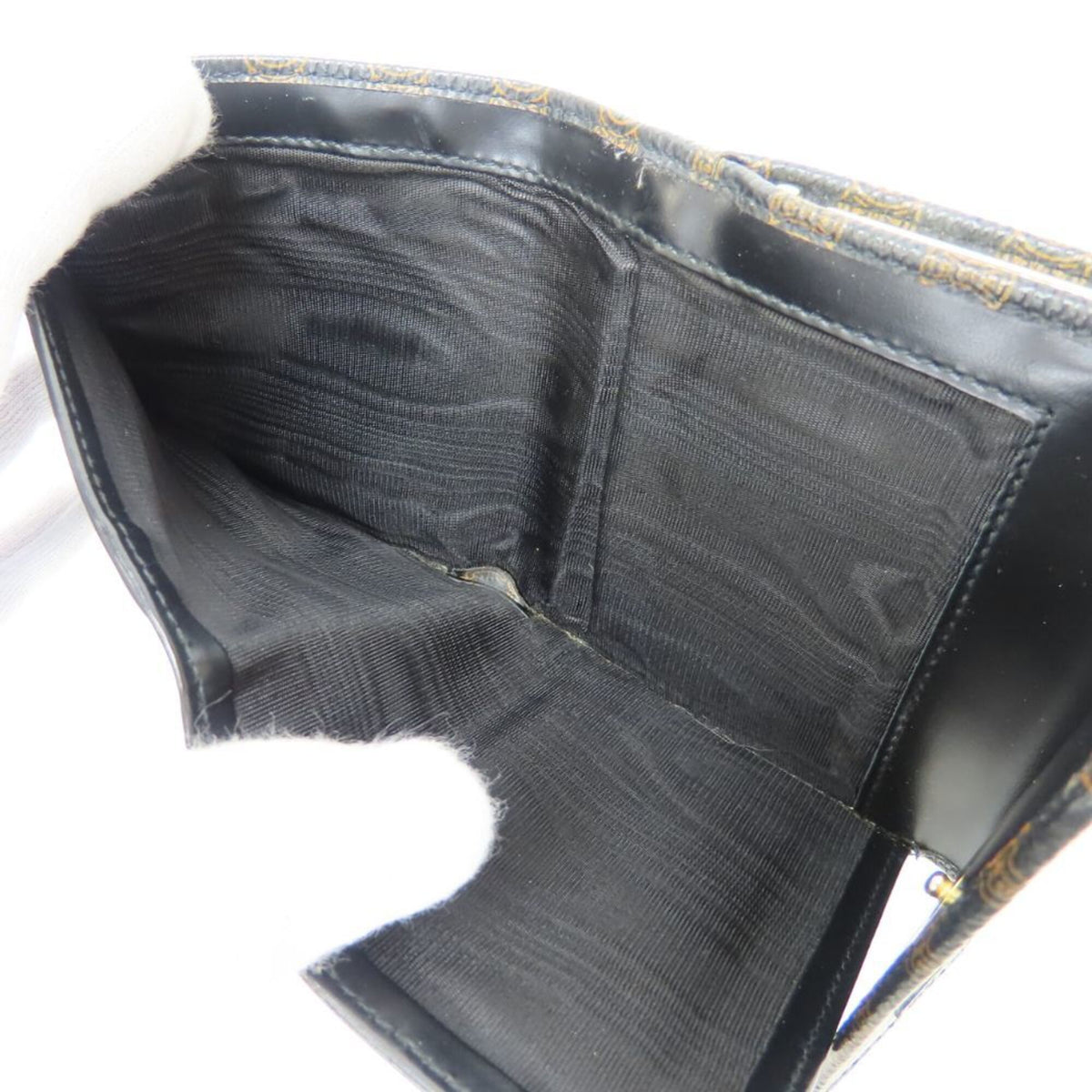 Celine Macadam Black Brown Pvc Leather Wallet (Tri-Fold) (Pre-Owned)