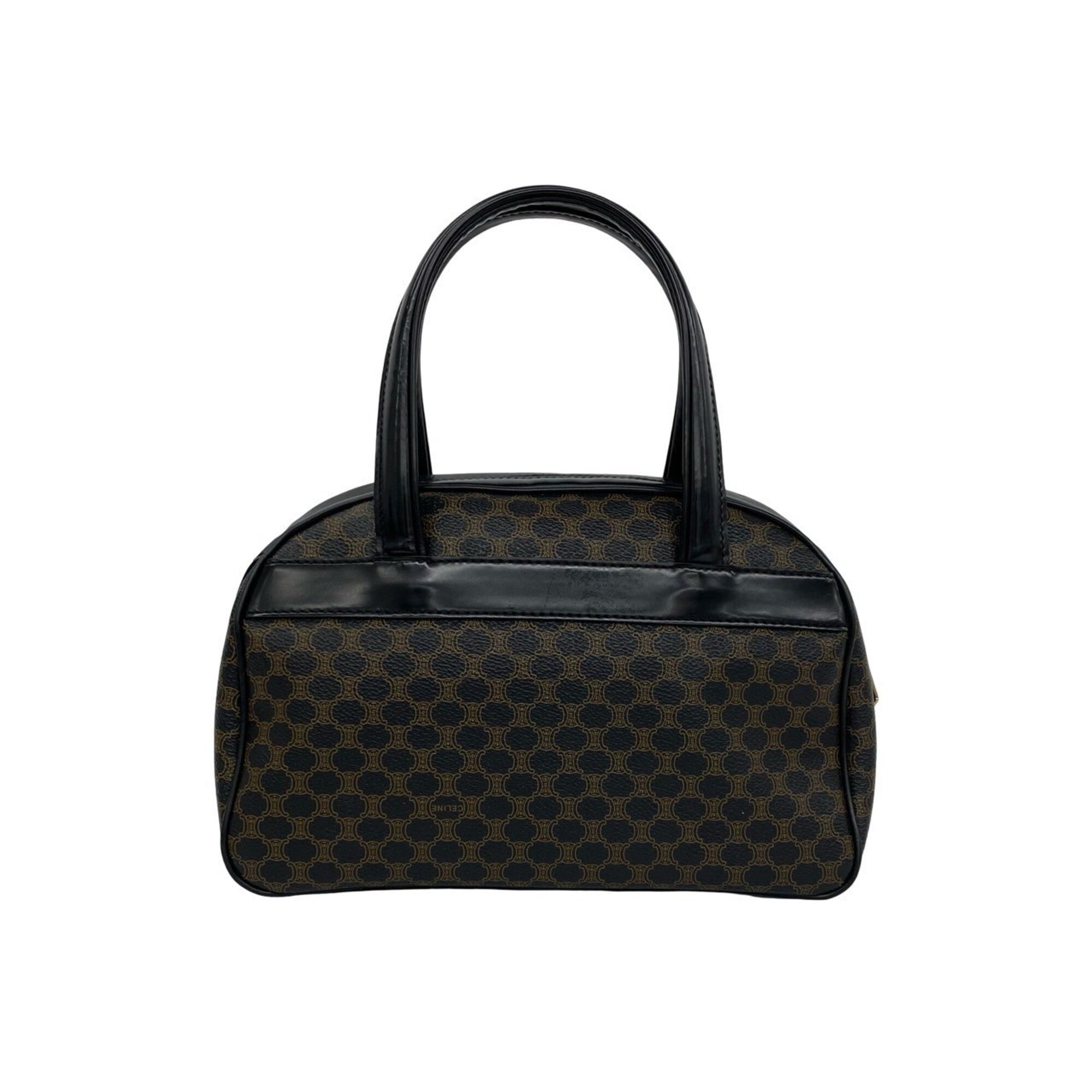 Celine Black Brown Leather Pvc Boston Bag Handbag (Pre-Owned)