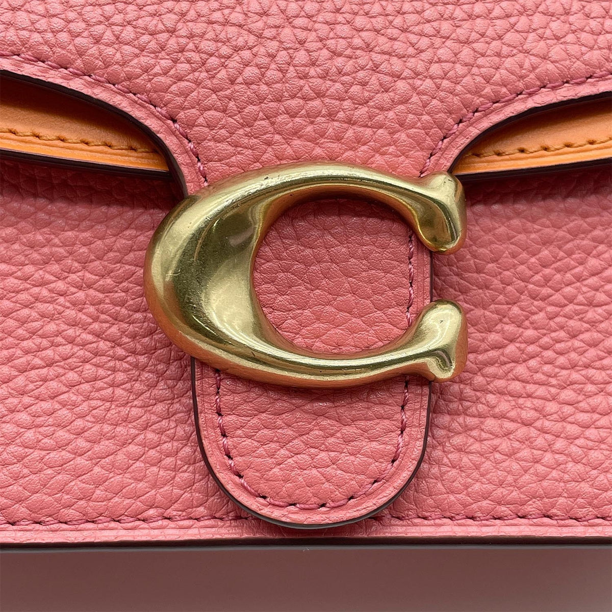 Coach Orange Pink Leather Shoulder Bag (Pre-Owned)