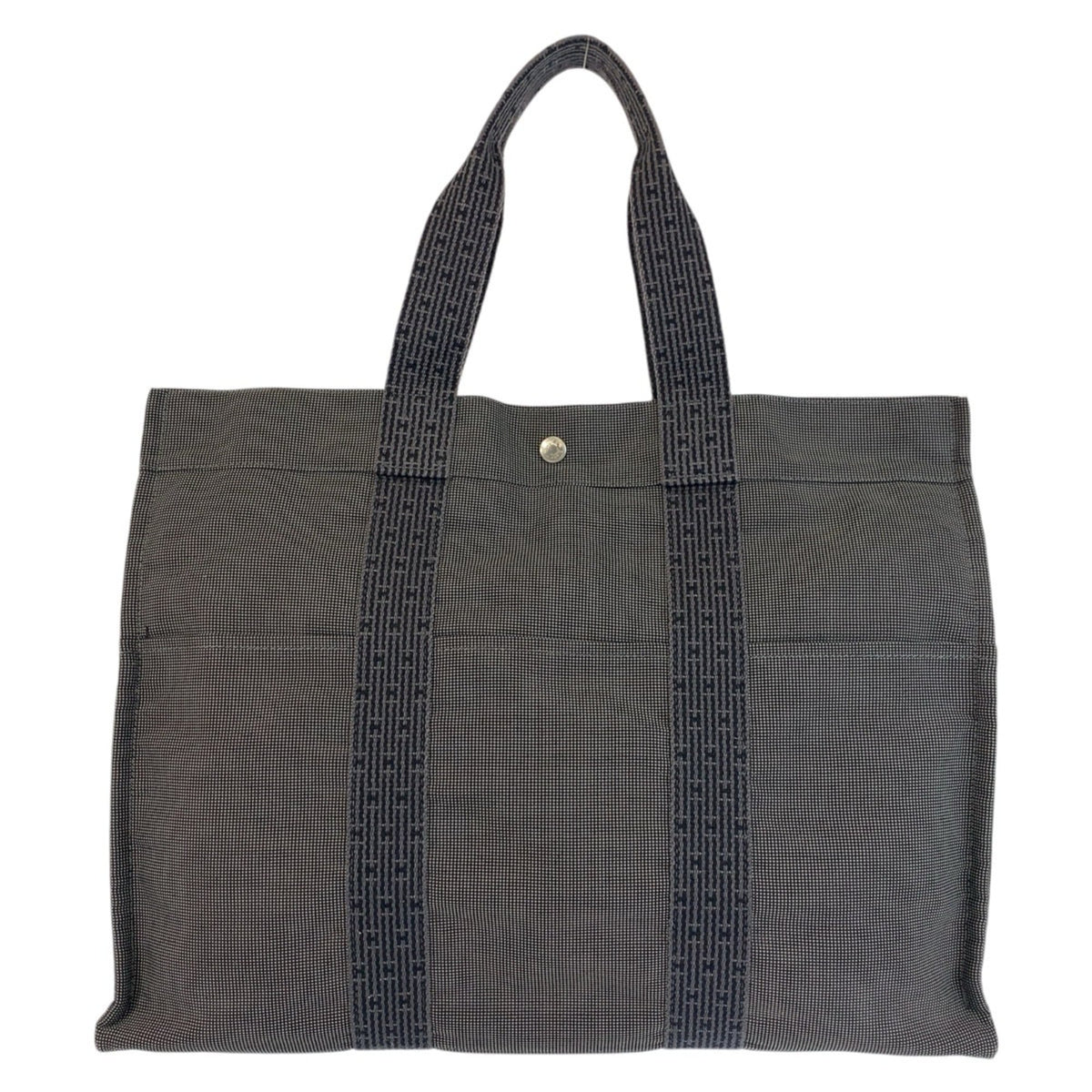 Hermes Gray Polyamide Polyester Handbag Tote Bag (Pre-Owned)