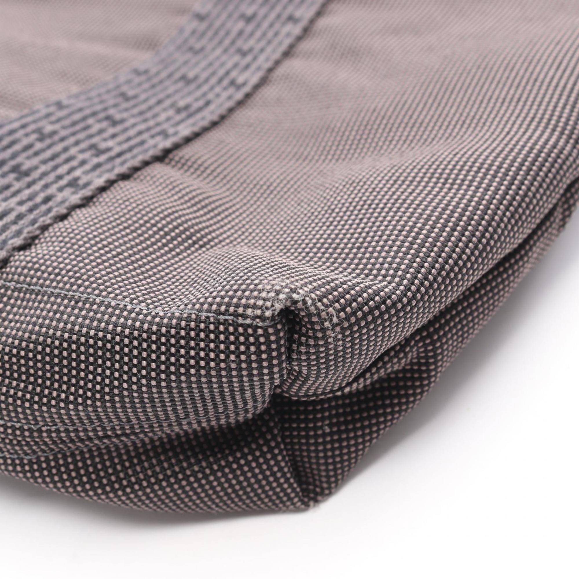 Hermes Gray Nylon Canvas Handbag Tote Bag (Pre-Owned)