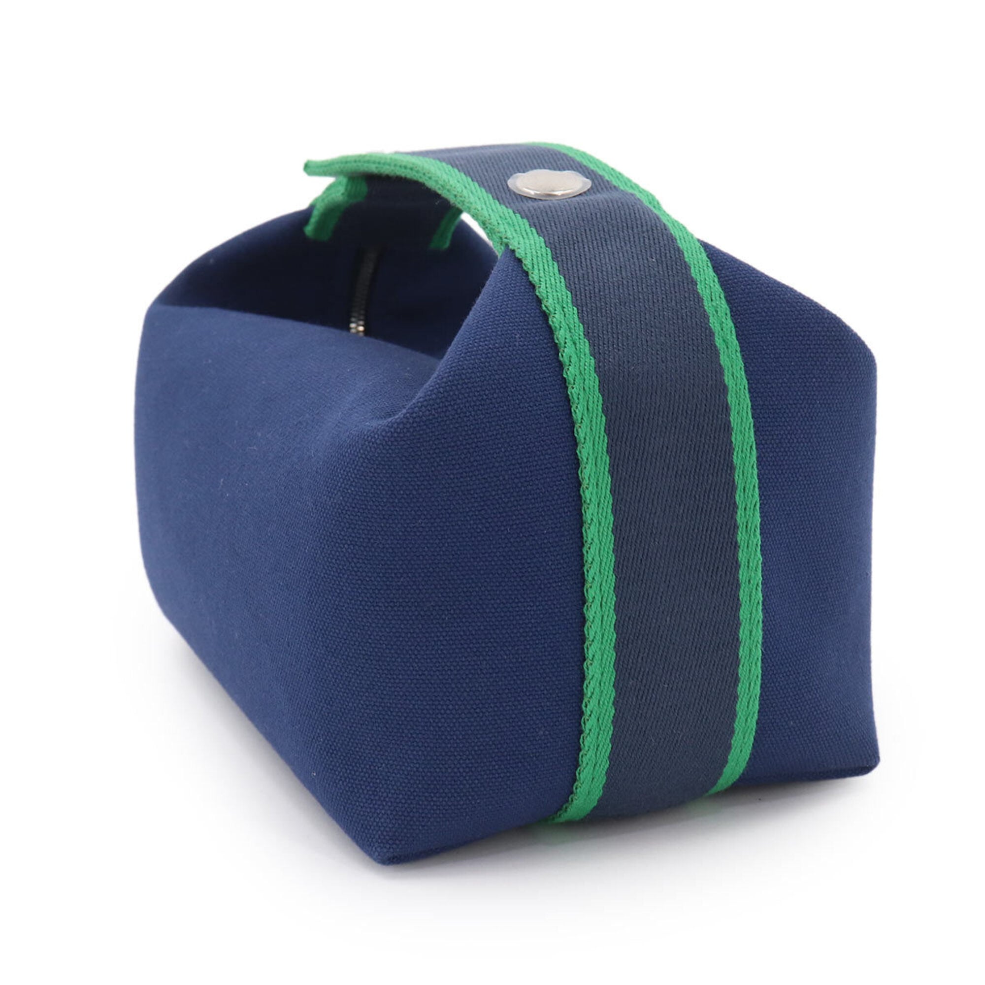 Hermes Black Blue Marine Green Toile H Handbag Pouch (Pre-Owned)