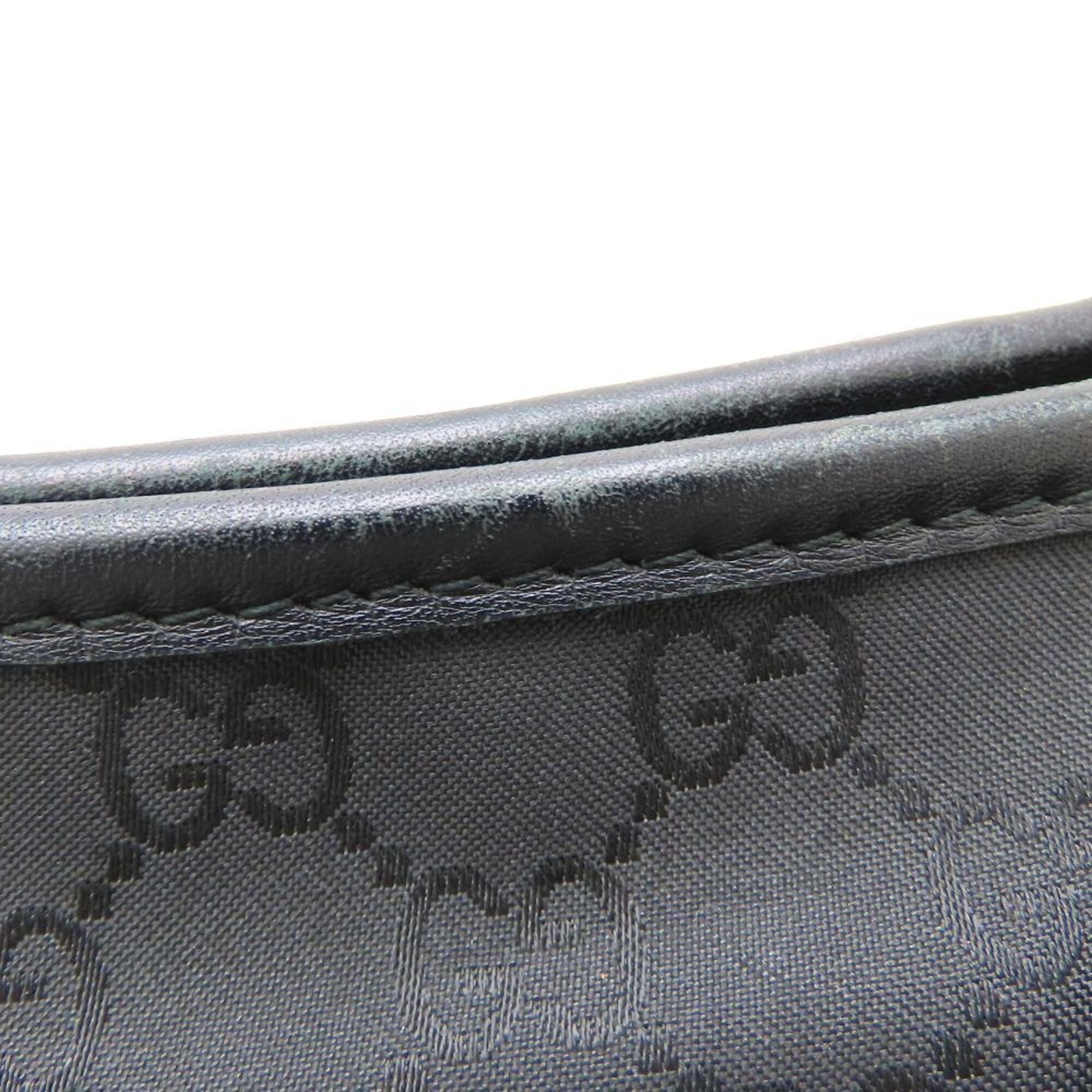 Gucci Black Gg Canvas Leather Tote Bag (Pre-Owned)