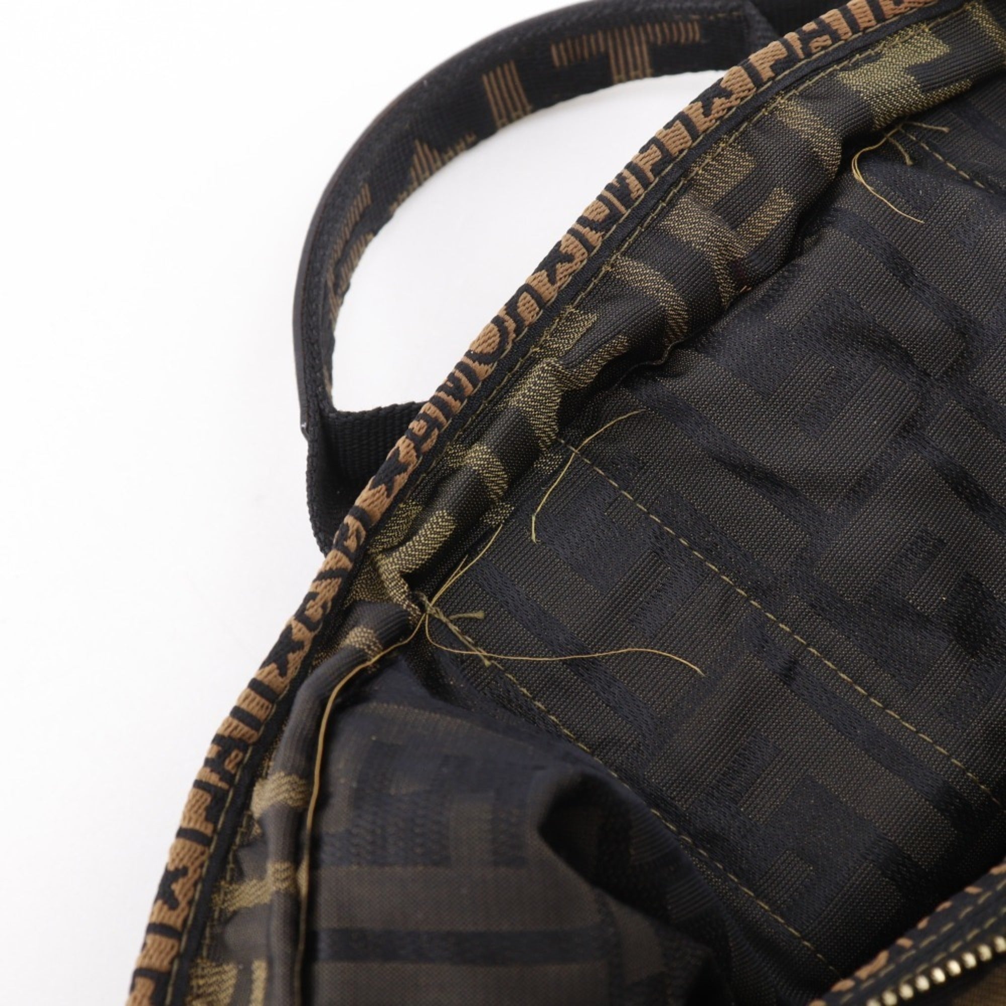 Fendi Brown Nylon Canvas Handbag (Pre-Owned)