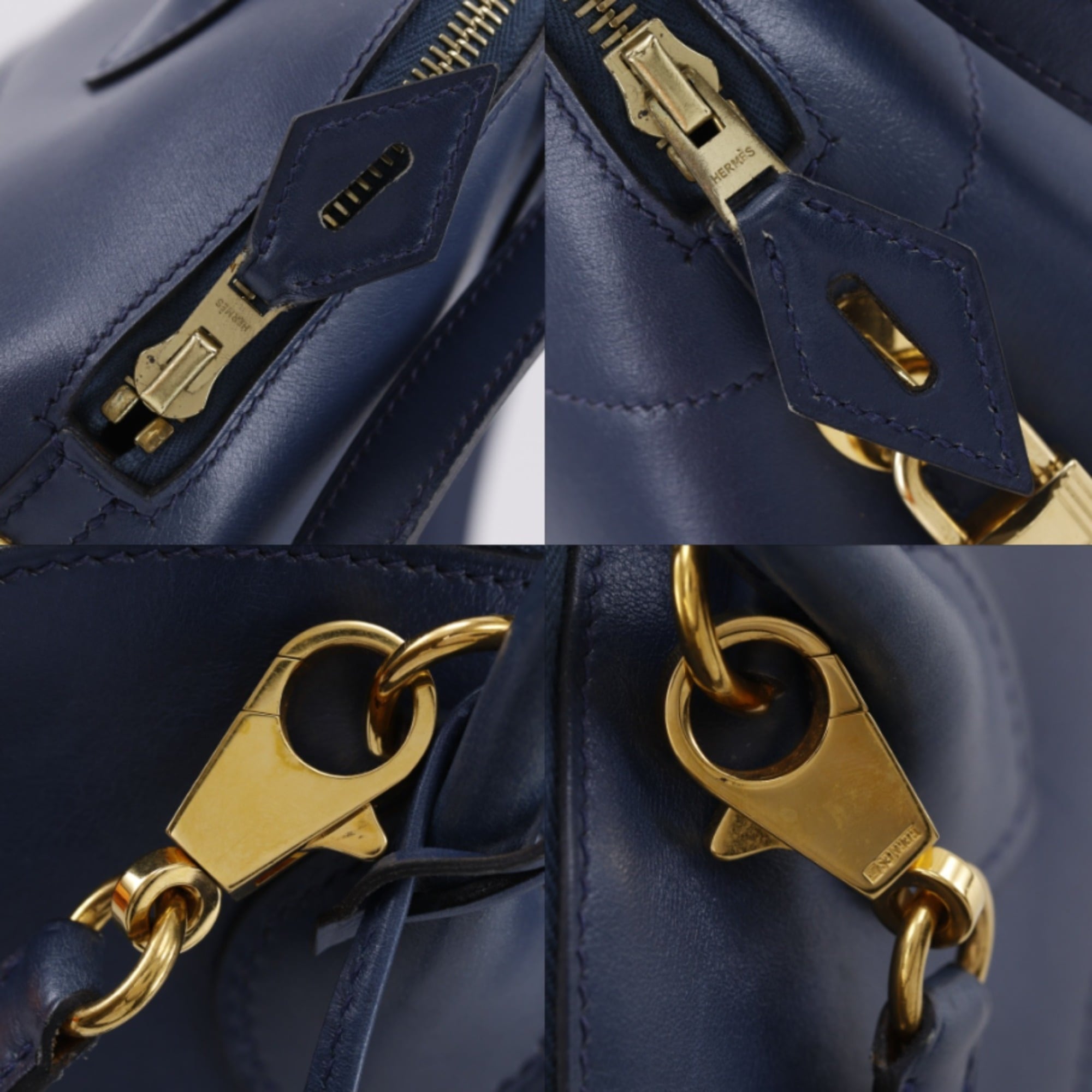 Hermes Bolide Blue Marine Navy Handbag (Pre-Owned)