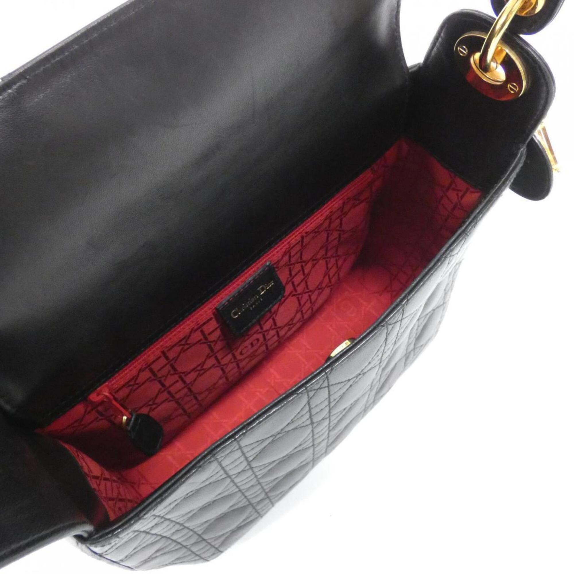 Christian Dior Black Leather Shoulder Bag (Pre-Owned)