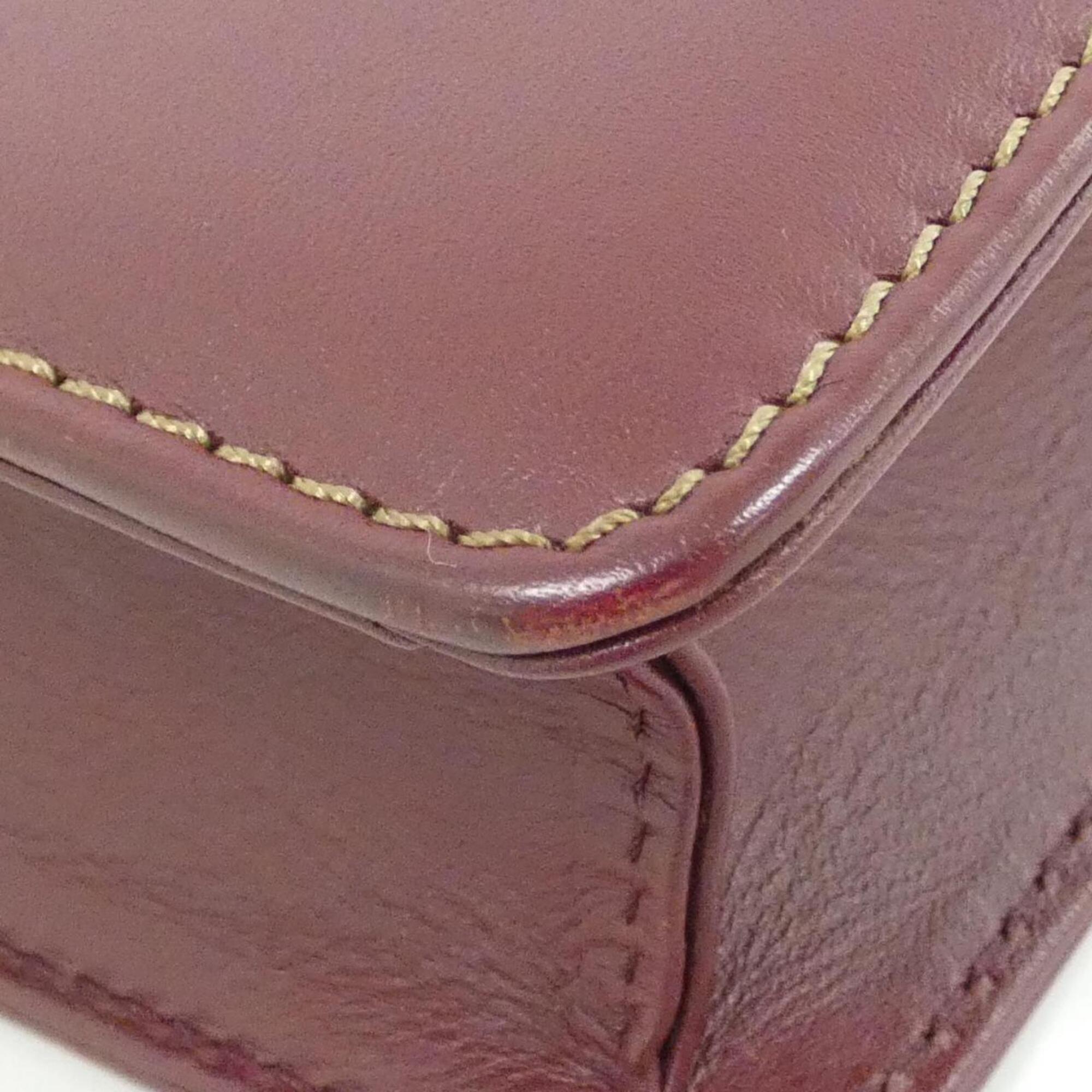 Cartier Bordeaux Leather Shoulder Bag (Pre-Owned)