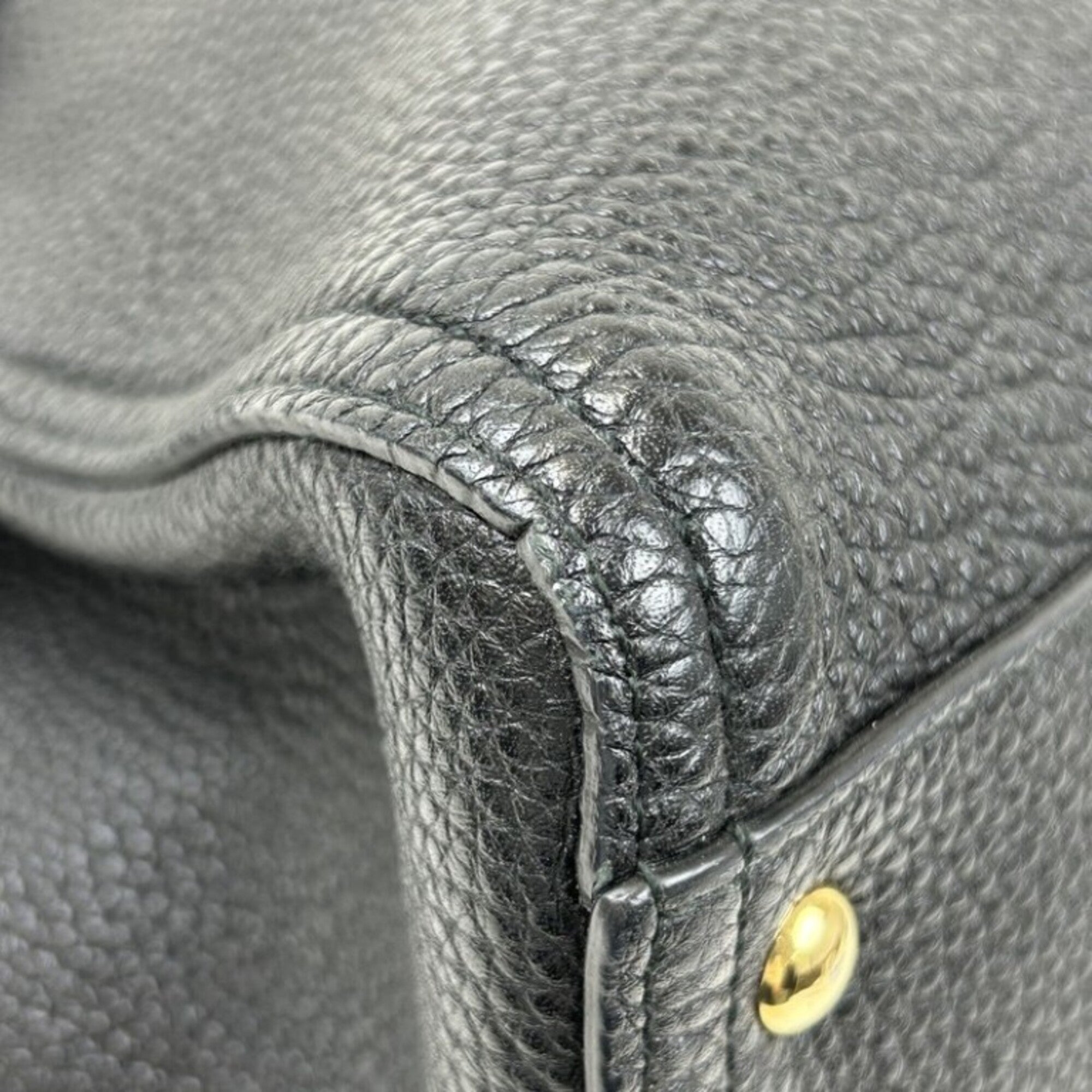 Salvatore Ferragamo Gancini Black Leather Handbag Shoulder Bag Tote Bag (Pre-Owned)