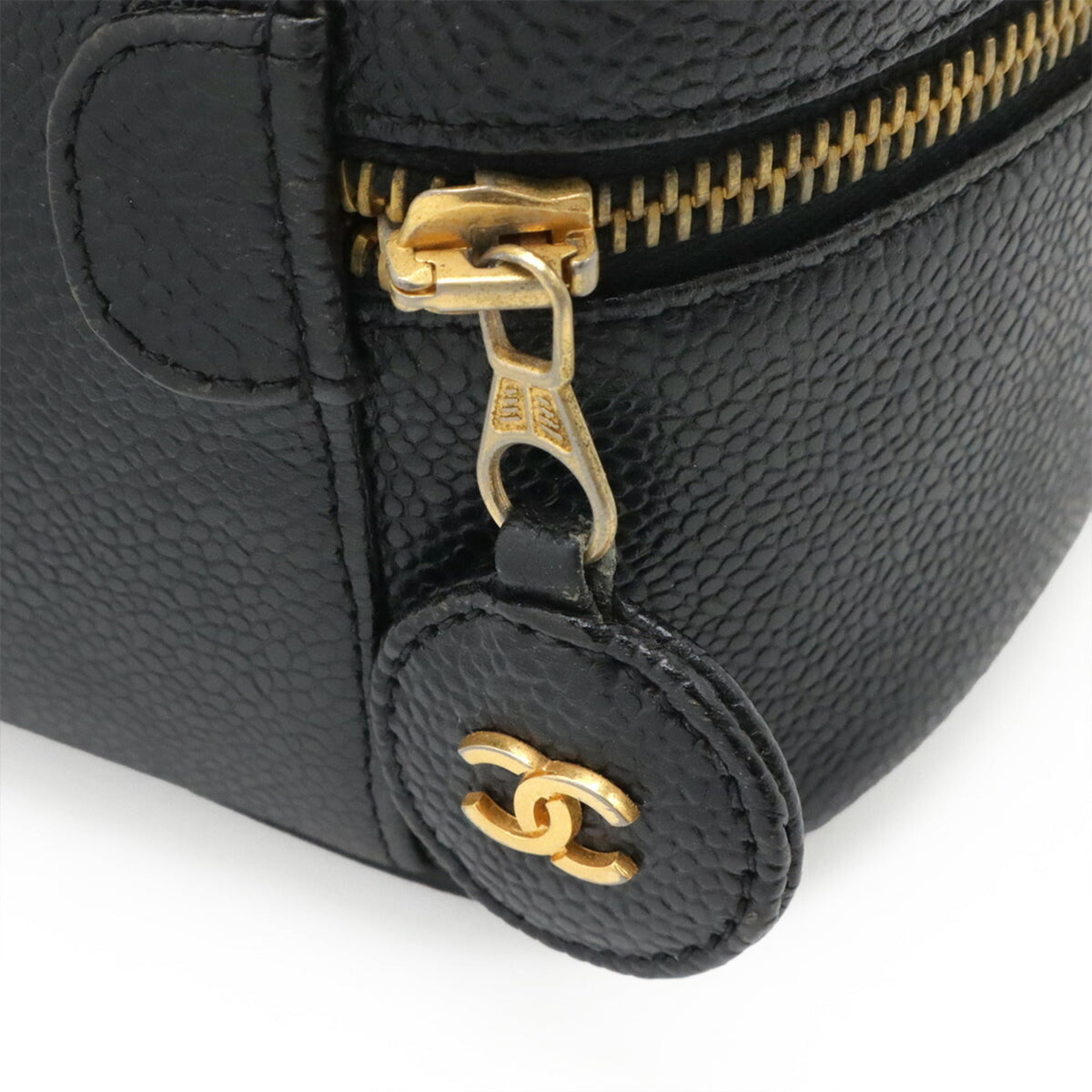 Chanel Black Grained Calfskin Handbag Pouch Vanity Bag (Pre-Owned)