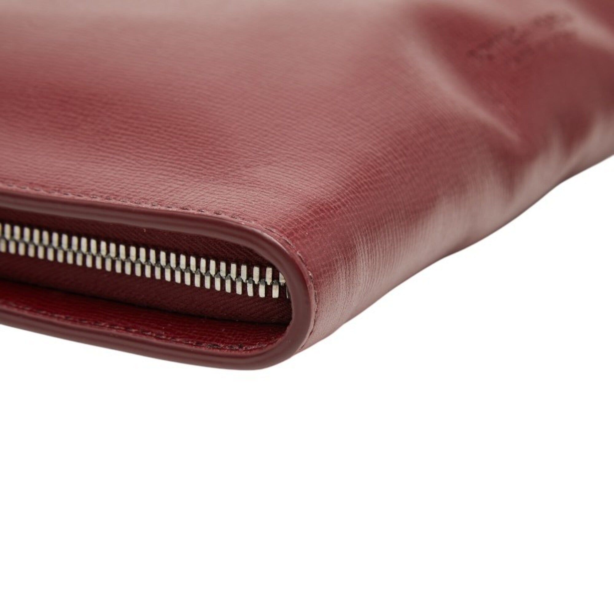 Bottega Veneta Bordeaux Leather Clutch Bag (Pre-Owned)