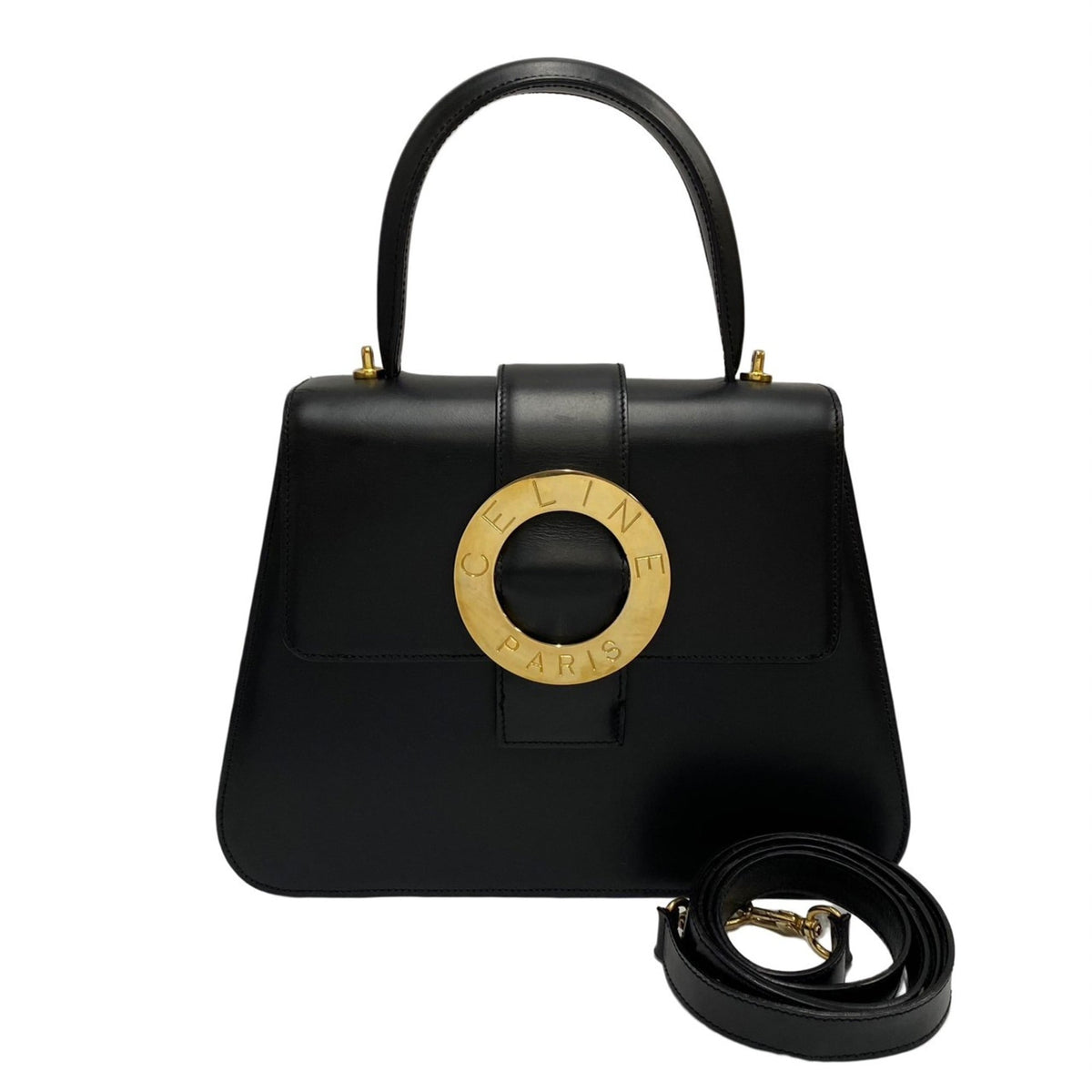 Celine Black Leather Handbag Shoulder Bag (Pre-Owned)