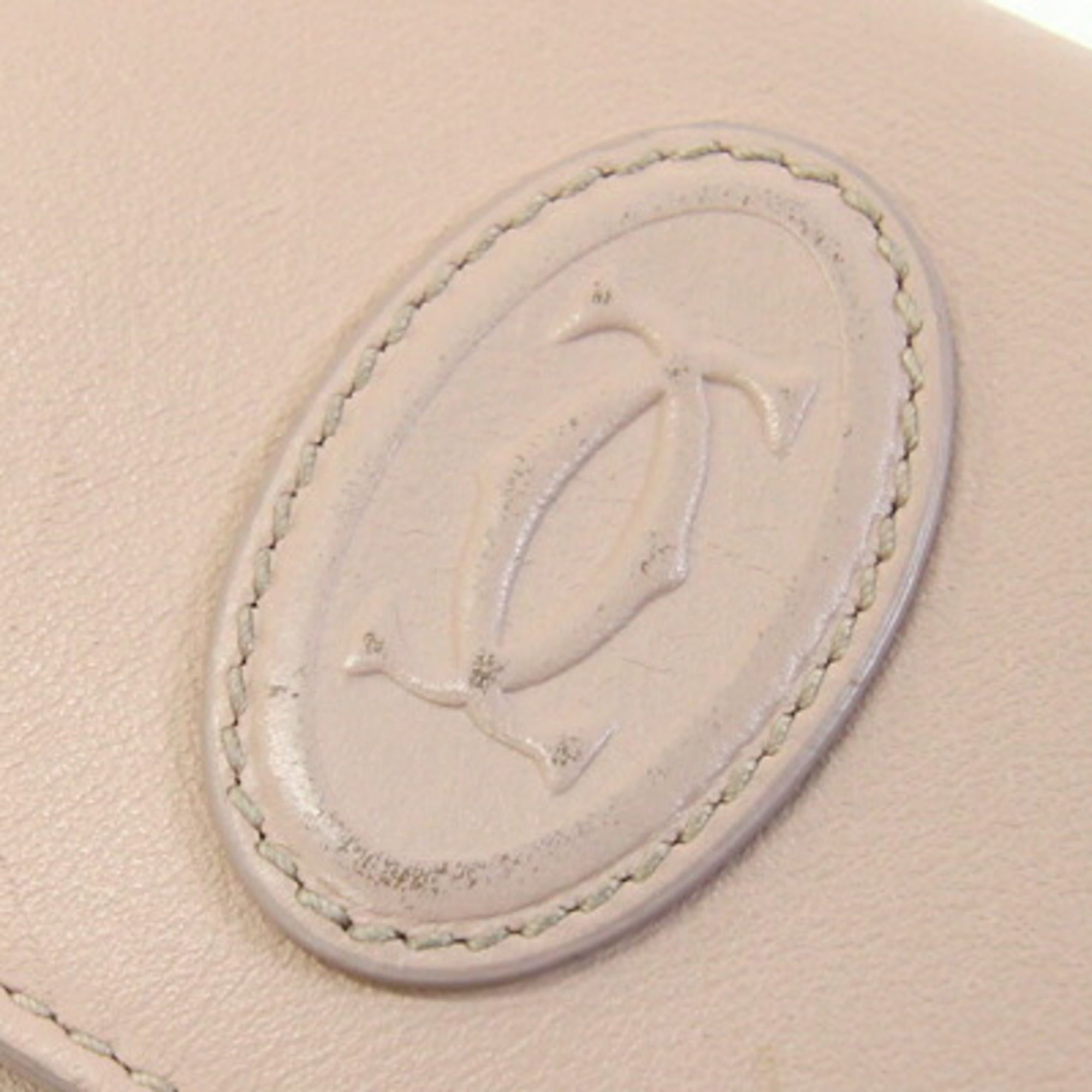Cartier Beige Leather Wallet (Tri-Fold) (Pre-Owned)