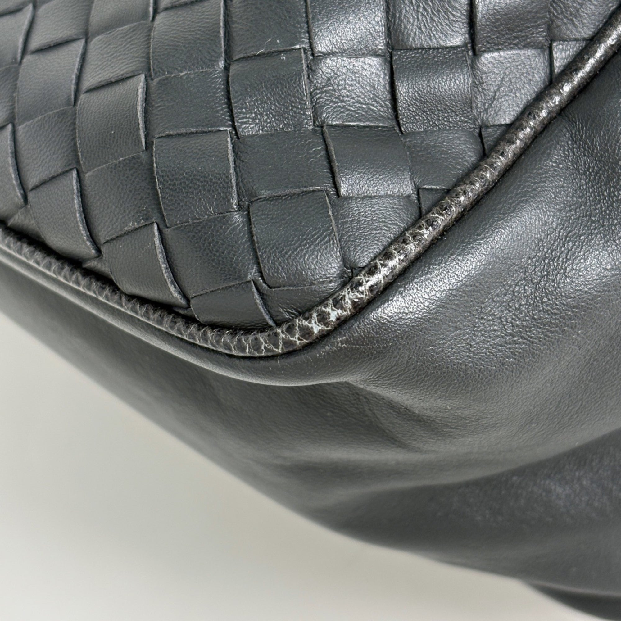 Bottega Veneta Dark Green Leather Tote Bag (Pre-Owned)