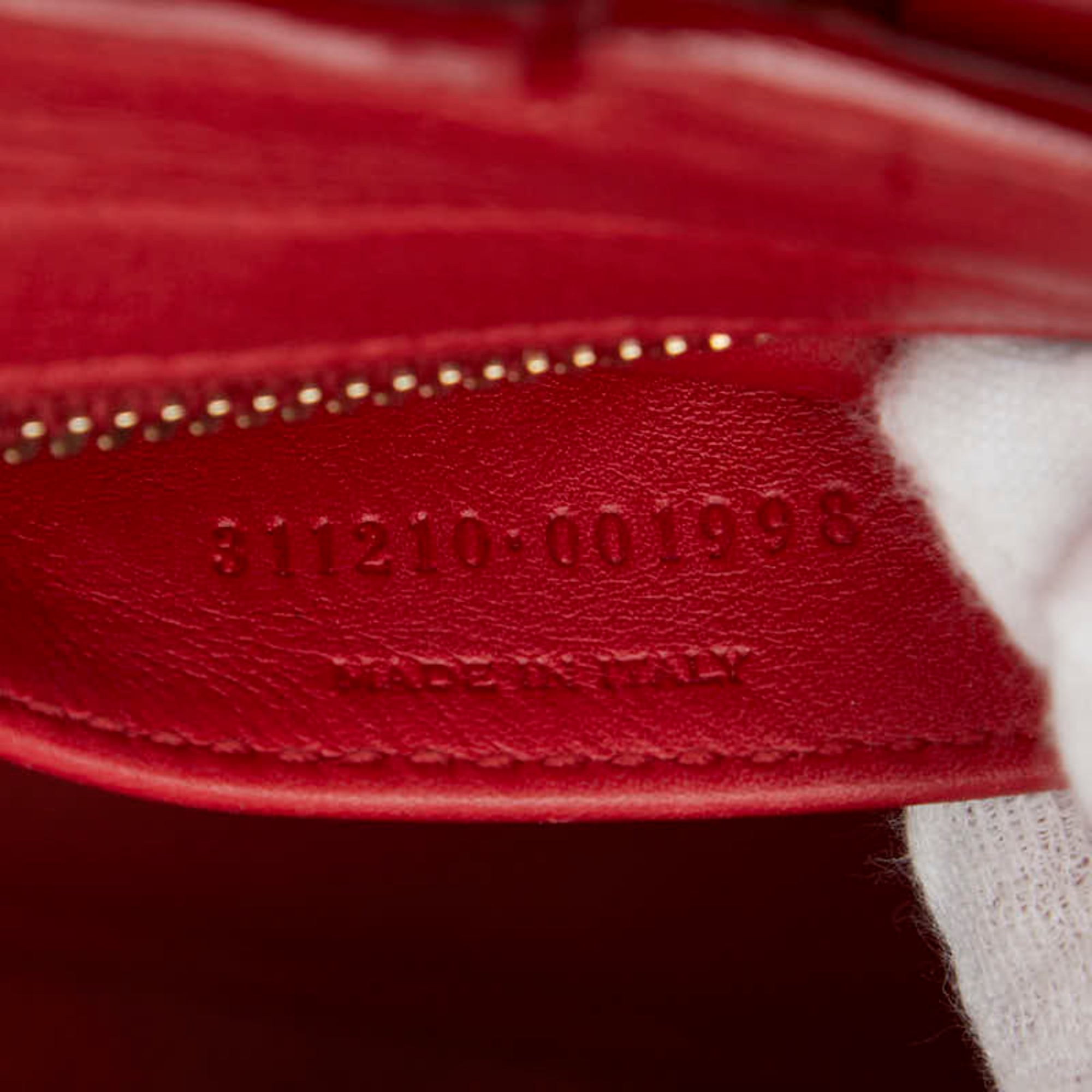 Saint Laurent Gold Red Color Leather Handbag Shoulder Bag (Pre-Owned)