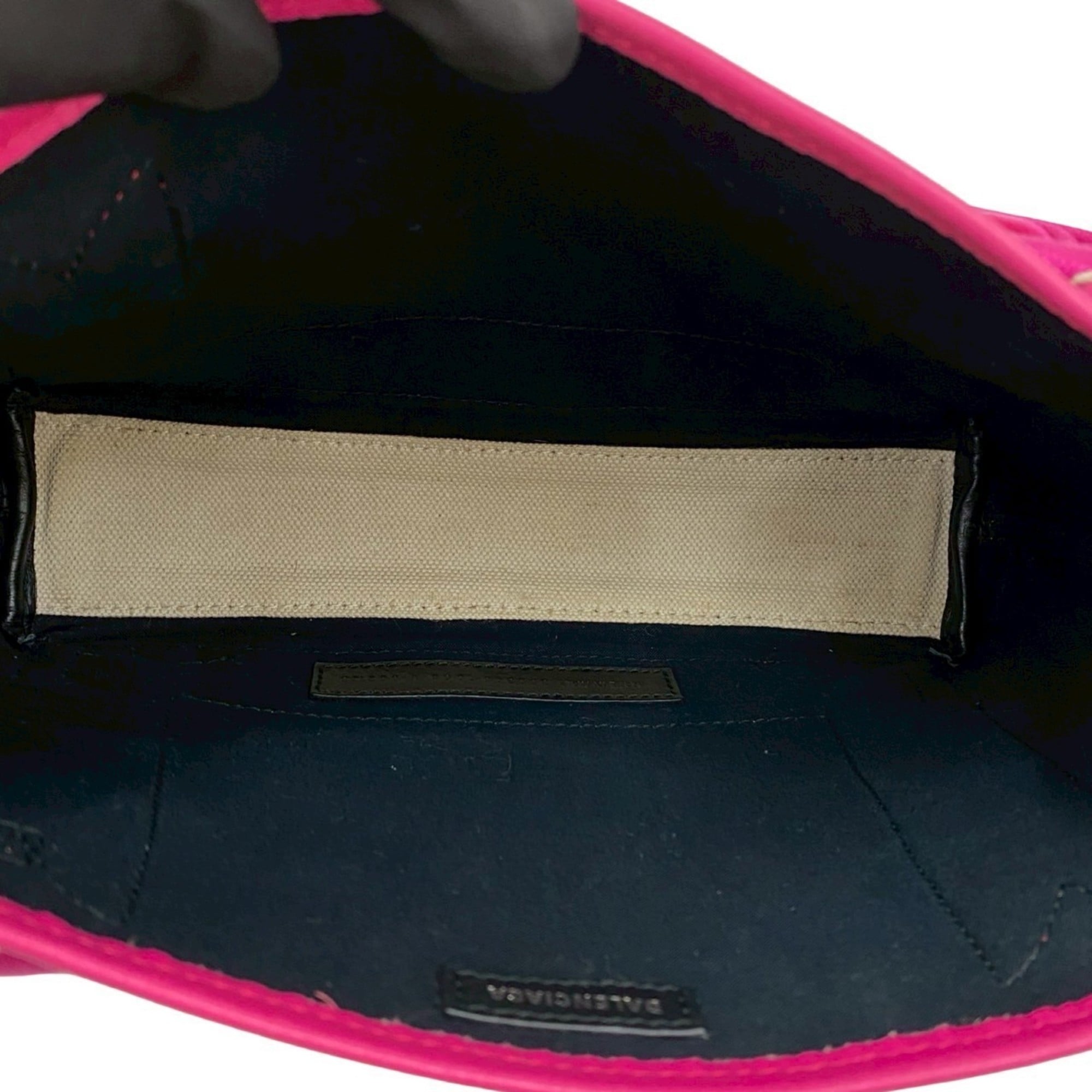 Balenciaga Ivory Pink Canvas Leather Handbag Pouch Shoulder Bag (Pre-Owned)