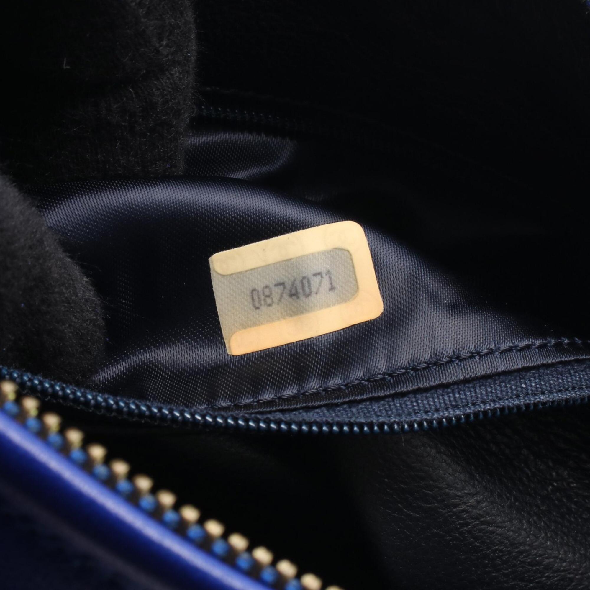 Chanel Blue Leather Handbag Shoulder Bag (Pre-Owned)