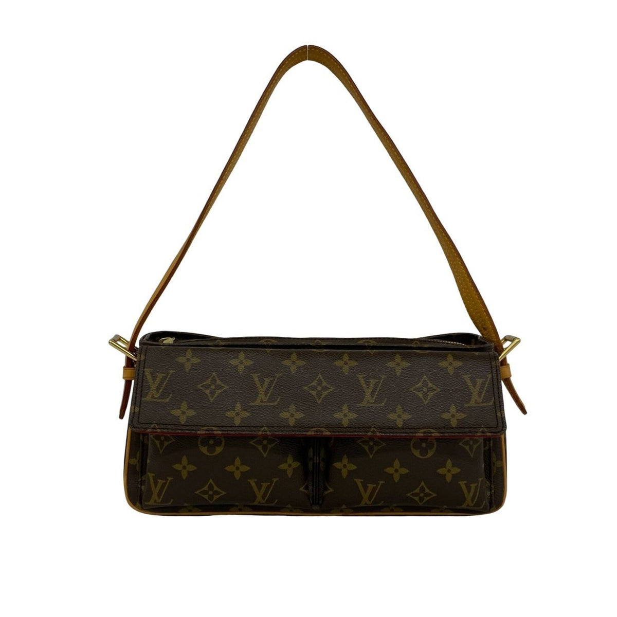 Louis Vuitton Brown Leather Pvc Handbag Shoulder Bag (Pre-Owned)