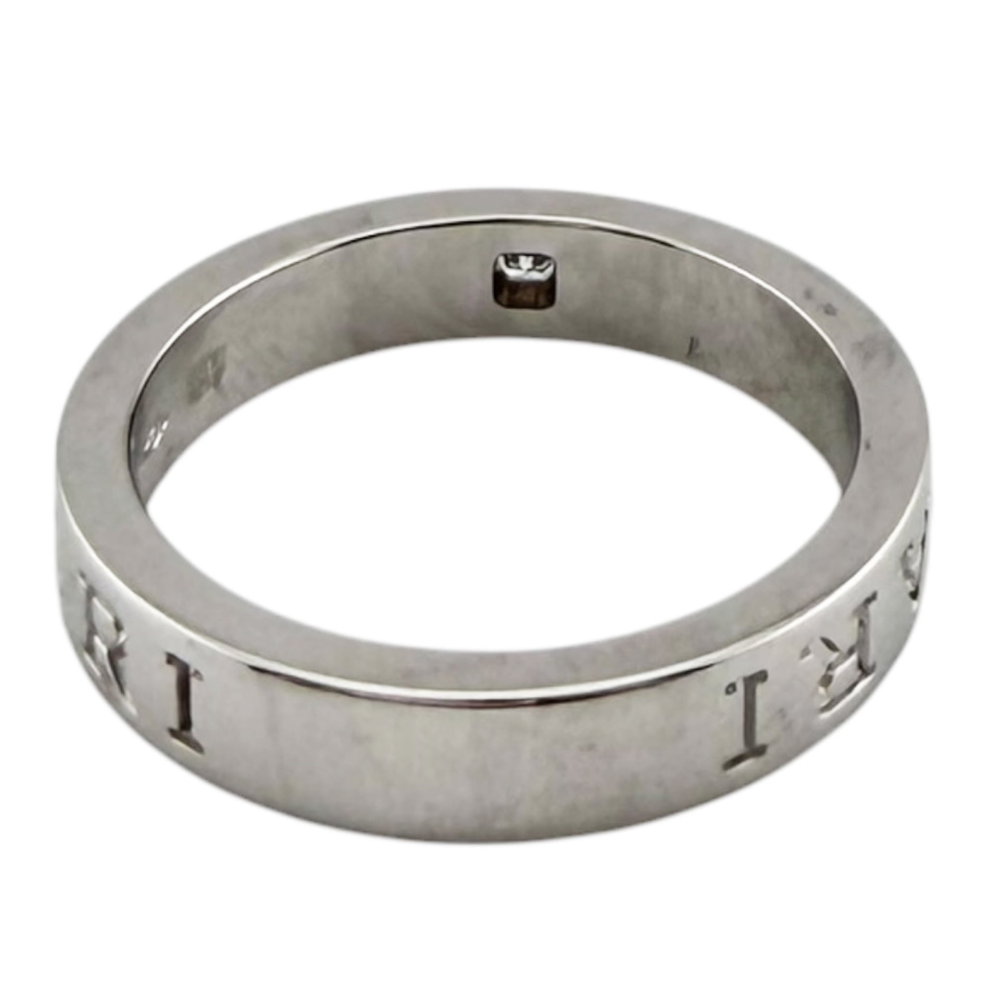 Bvlgari Bvlgari Bvlgari Silver White Gold (18K) Band Ring (Pre-Owned)