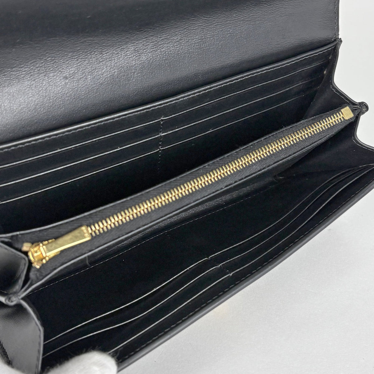 Celine Black Leather Long Wallet (Bi-Fold) (Pre-Owned)