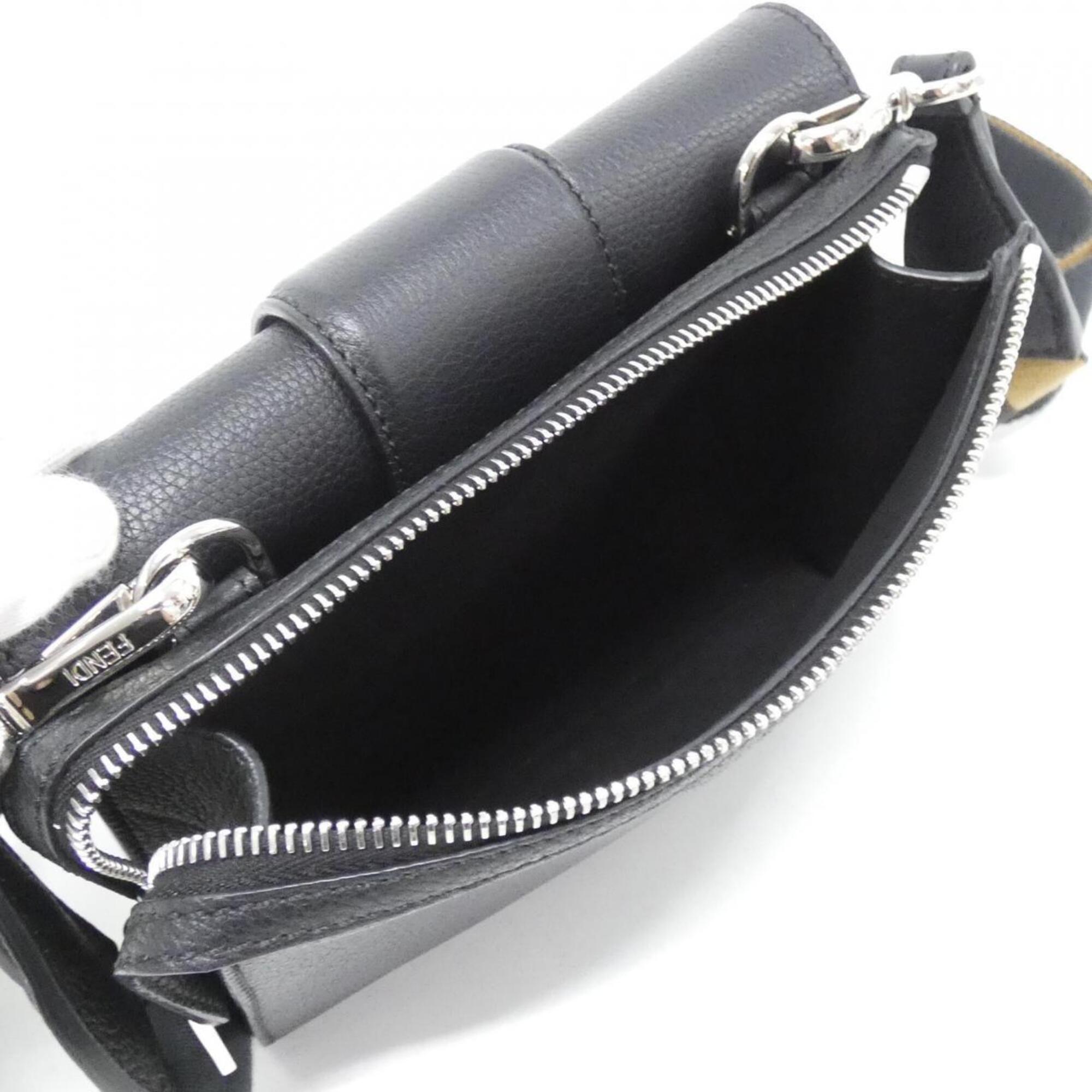 Fendi Black Leather Shoulder Bag (Pre-Owned)