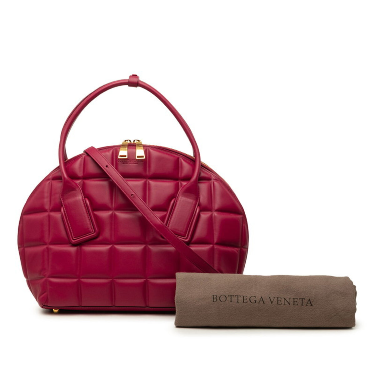 Bottega Veneta Red Color Wine Leather Handbag Shoulder Bag (Pre-Owned)