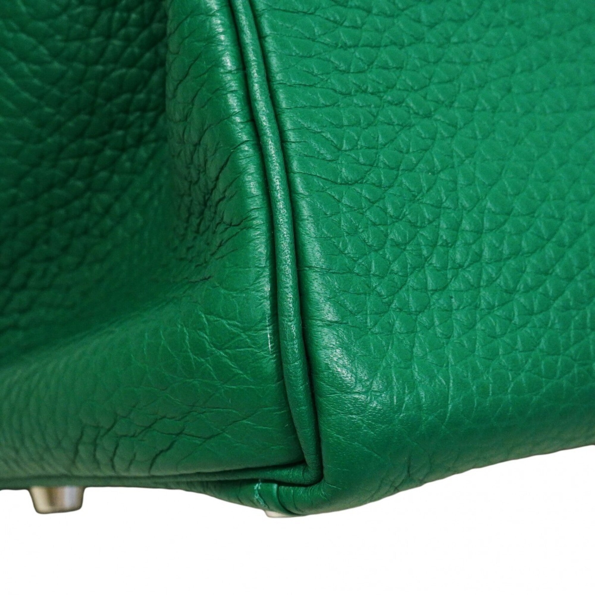 Hermes Green Taurillon Clemence Leather Handbag (Pre-Owned)