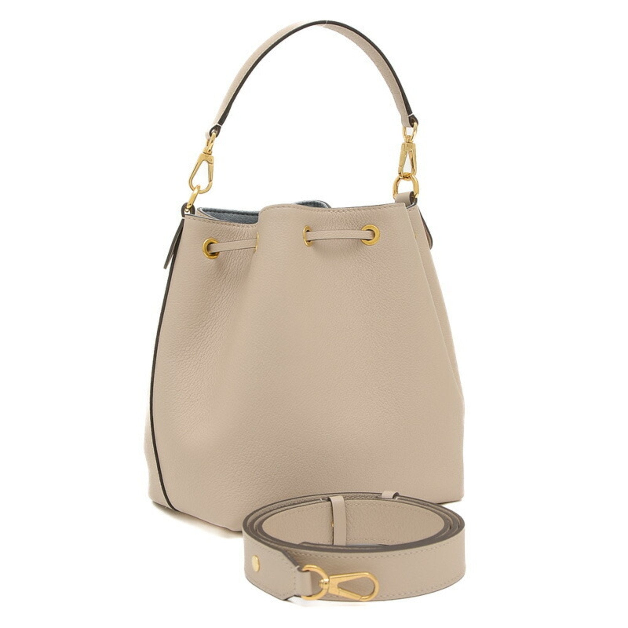 Louis Vuitton Beige Grayish Leather Handbag Shoulder Bag (Pre-Owned)