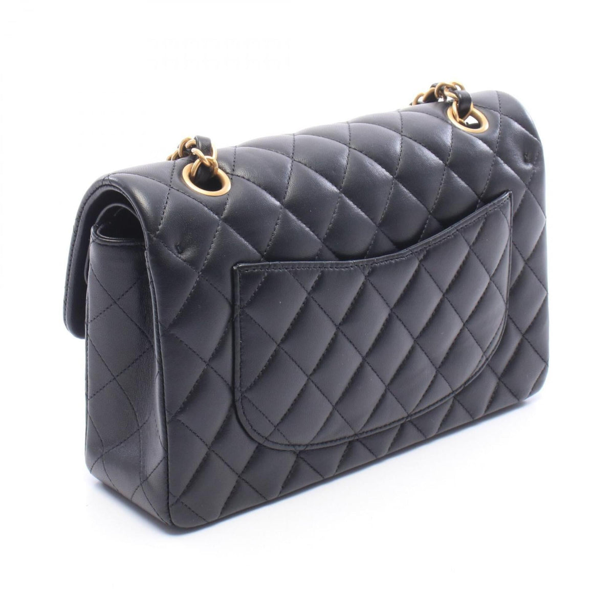 Chanel Black Leather Handbag Shoulder Bag (Pre-Owned)