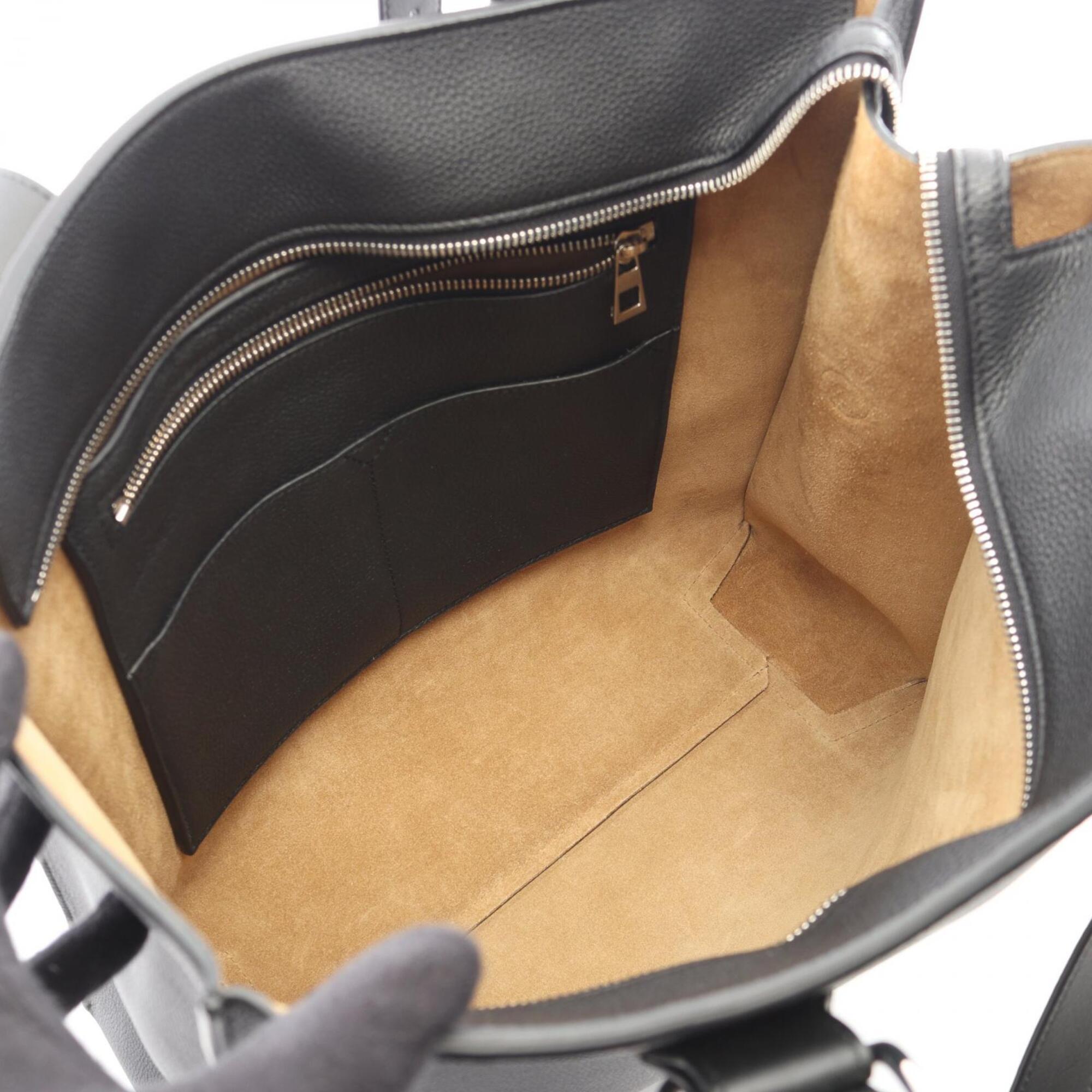 Loewe Black Leather Handbag Tote Bag (Pre-Owned)