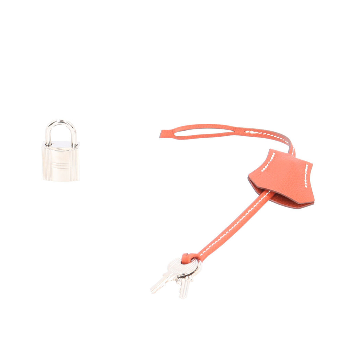 Hermes Orange Sanguine White Epsom Leather Handbag (Pre-Owned)