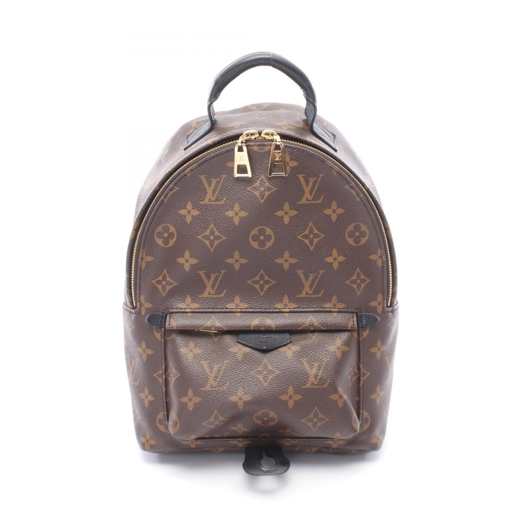 Louis Vuitton Black Brown Coated Canvas Leather Backpack Handbag (Pre-Owned)