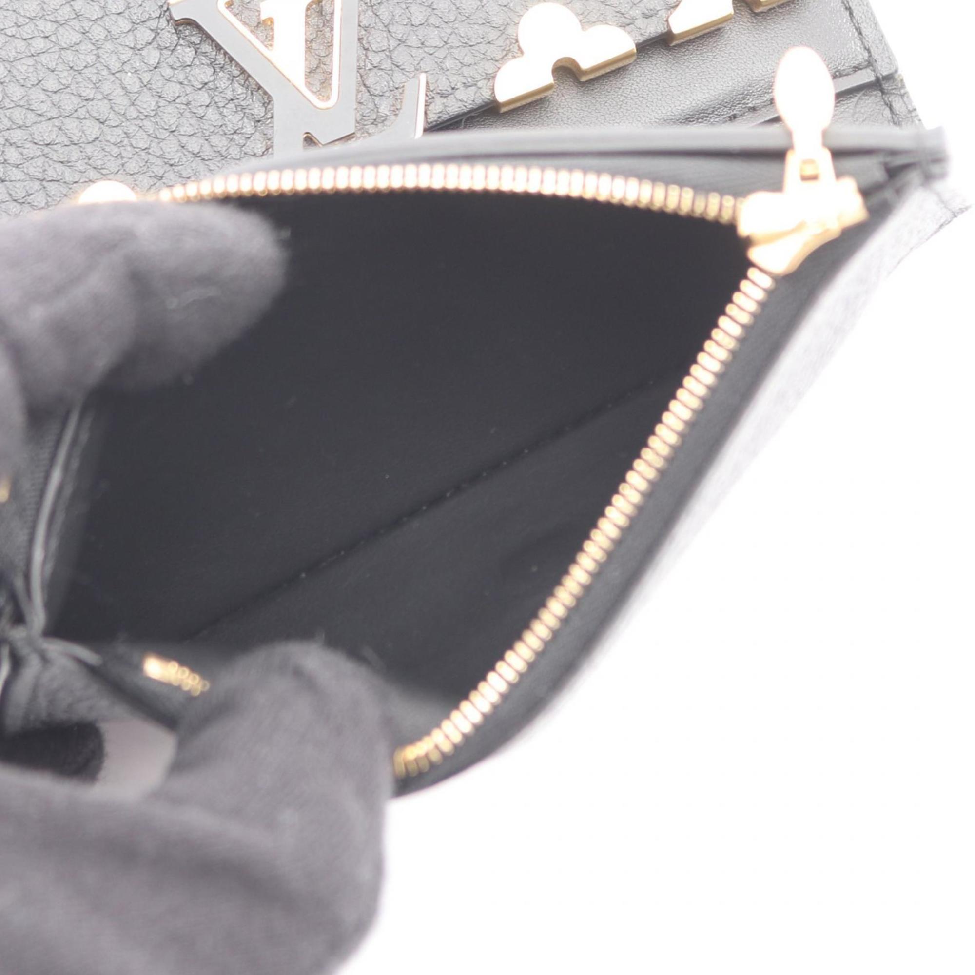 Louis Vuitton Black Leather Wallet (Tri-Fold) (Pre-Owned)