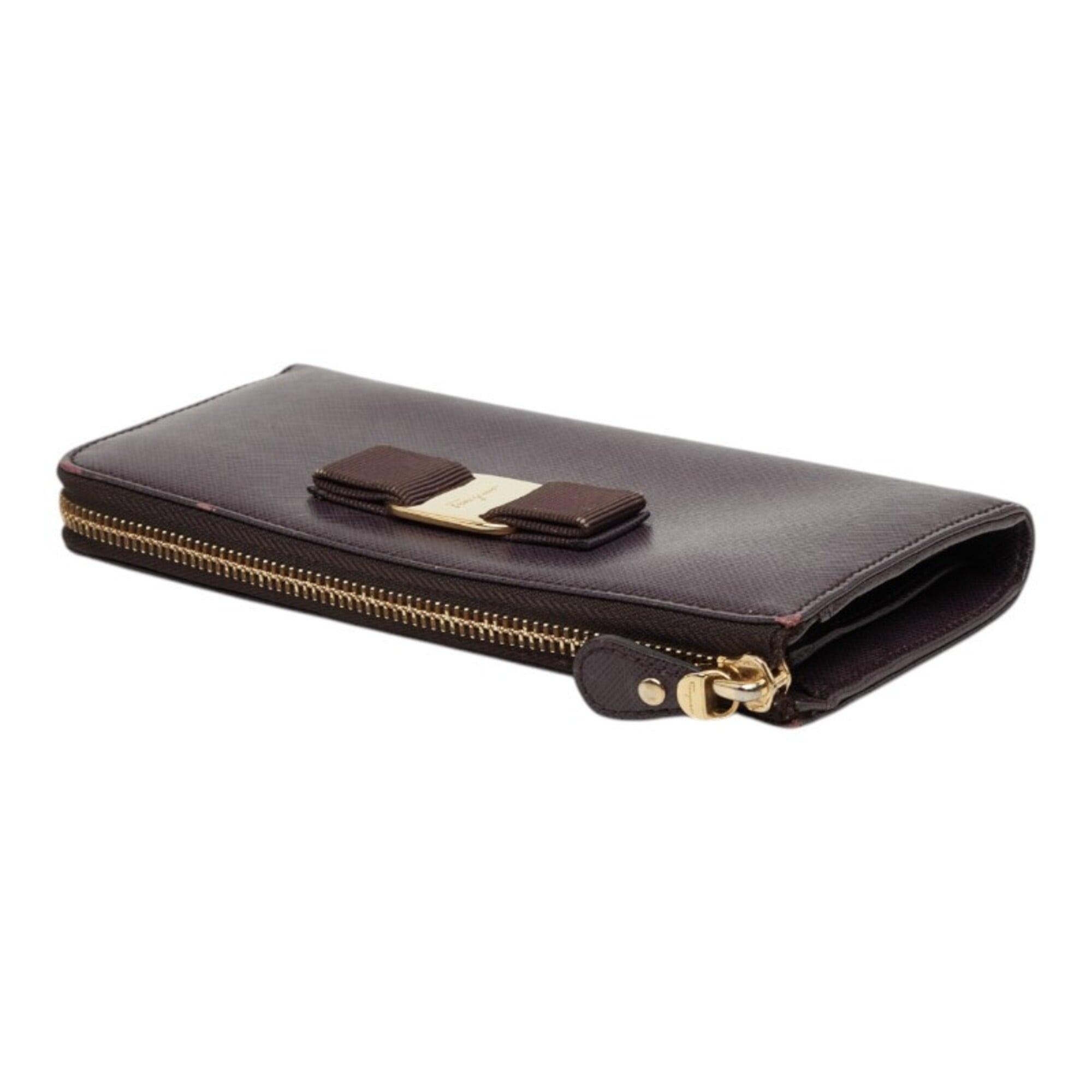 Salvatore Ferragamo Purple Leather Long Wallet (Bi-Fold) (Pre-Owned)