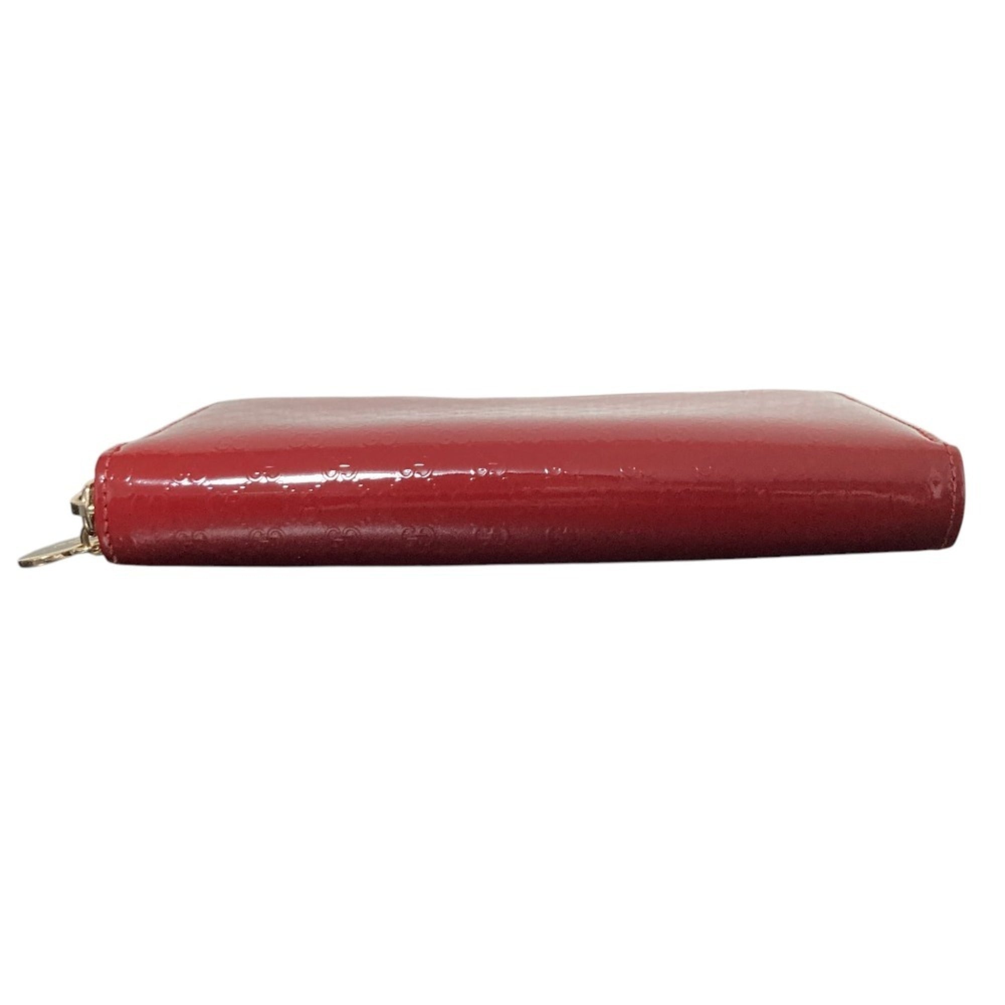 Gucci Red Color Patent Leather Long Wallet (Bi-Fold) (Pre-Owned)