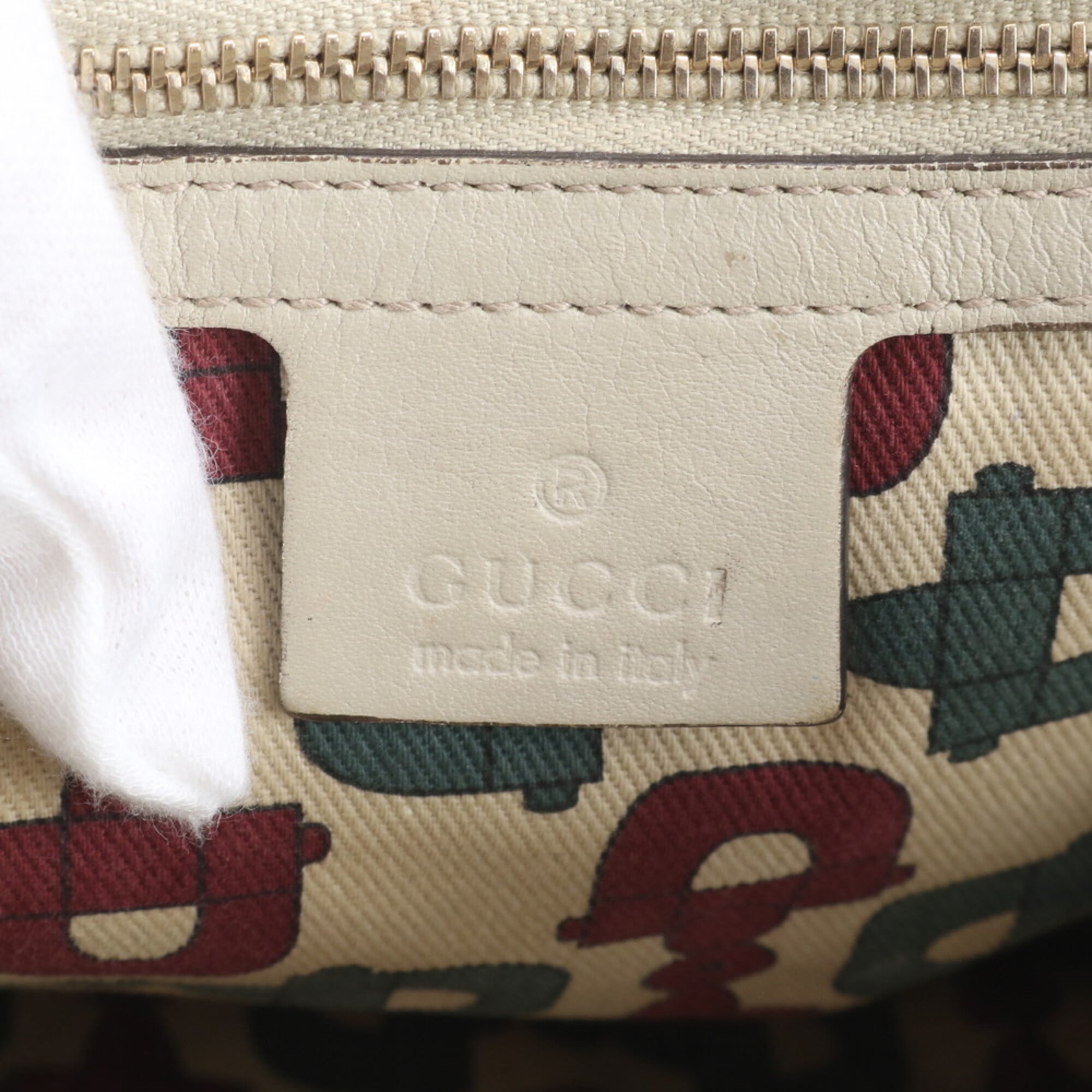 Gucci Ivory Leather Handbag Tote Bag (Pre-Owned)